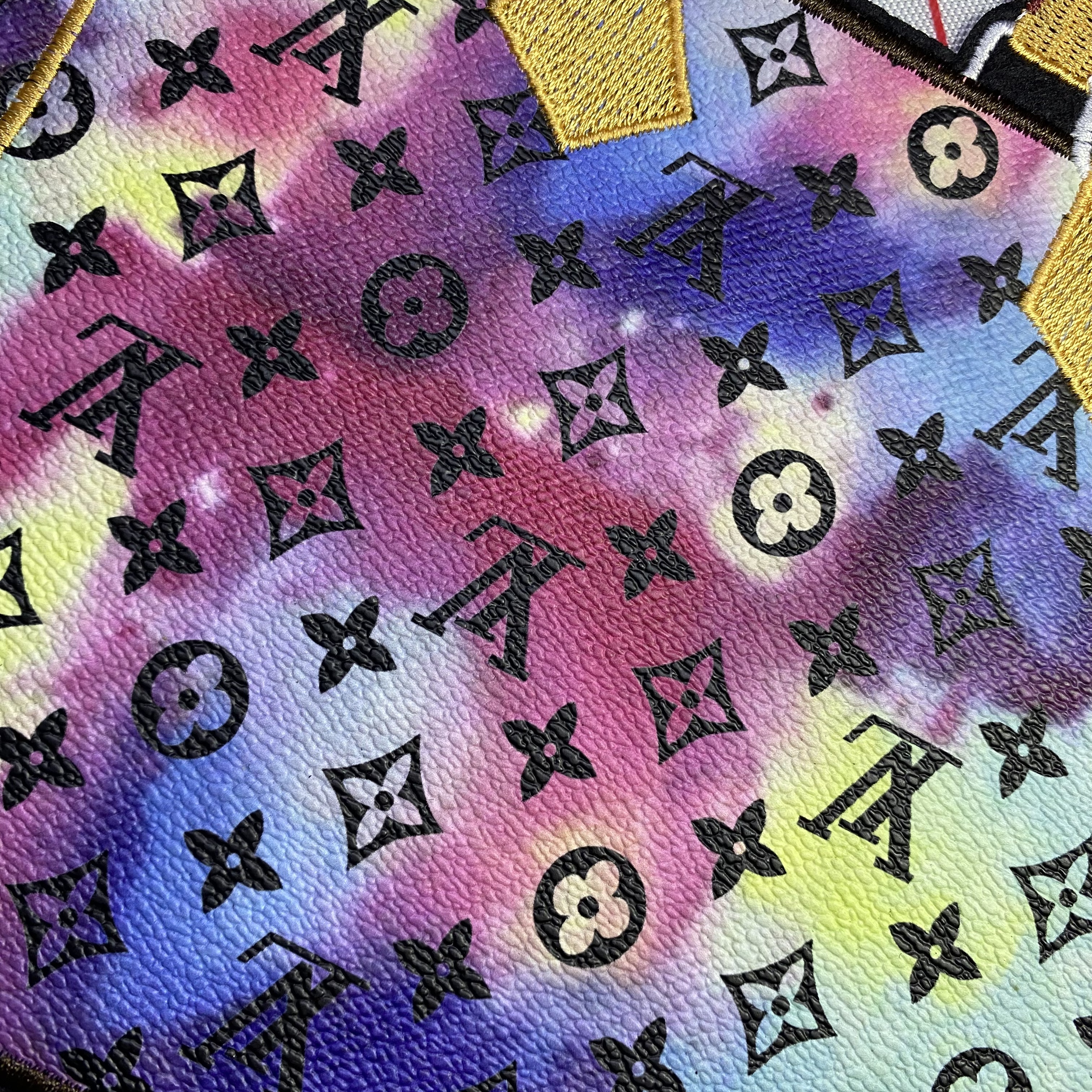 Large (Iron-on) L Betty Lips Fashion Single Leather Stitching Design Patches