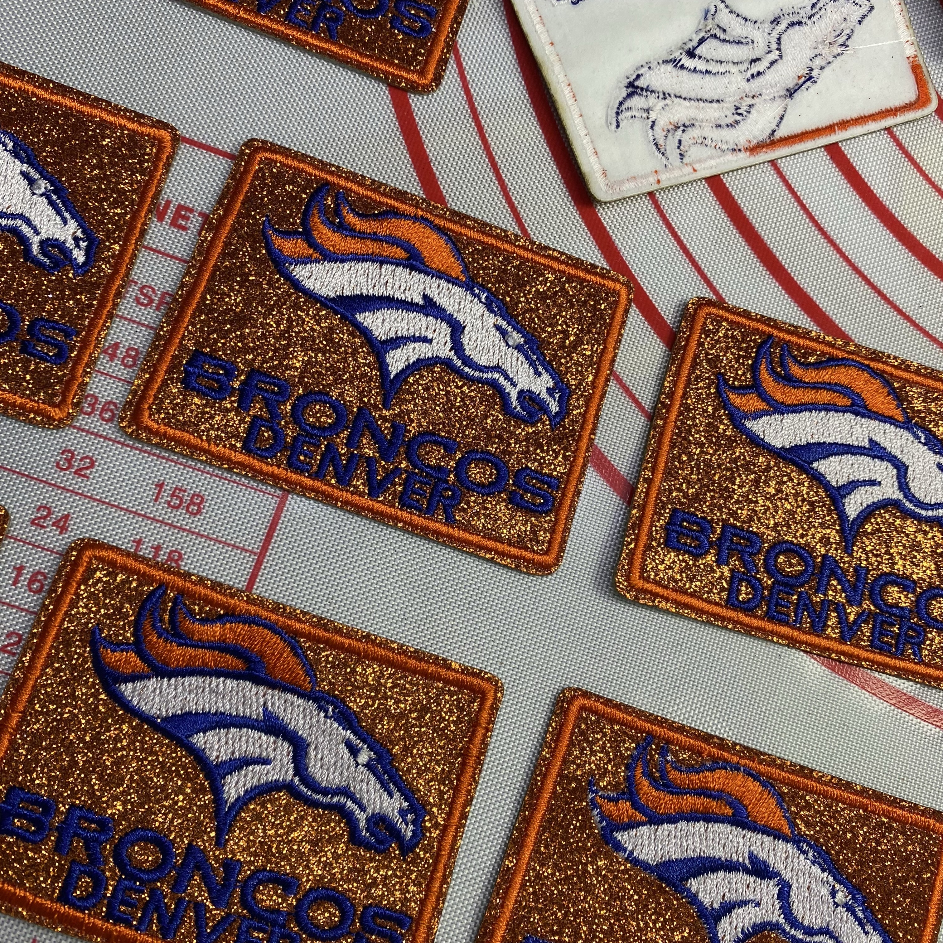 Medium (ironed) American football team glitter pink sequin patch