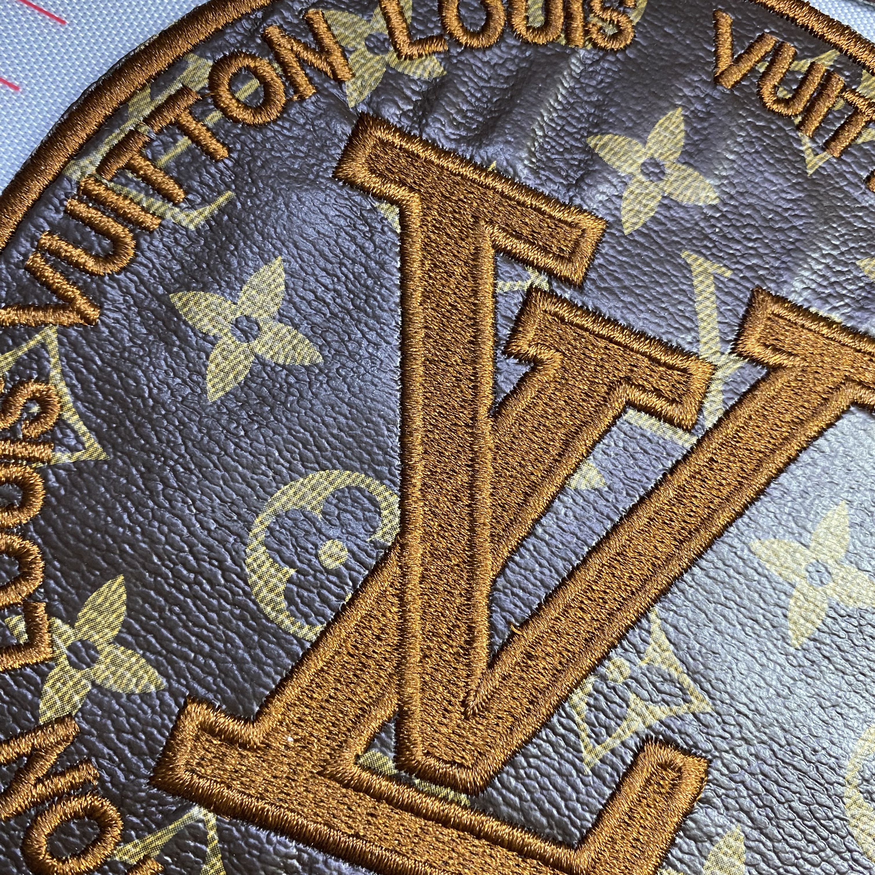 Large (Iron-on) L Betty Lips Fashion Single Leather Stitching Design Patches