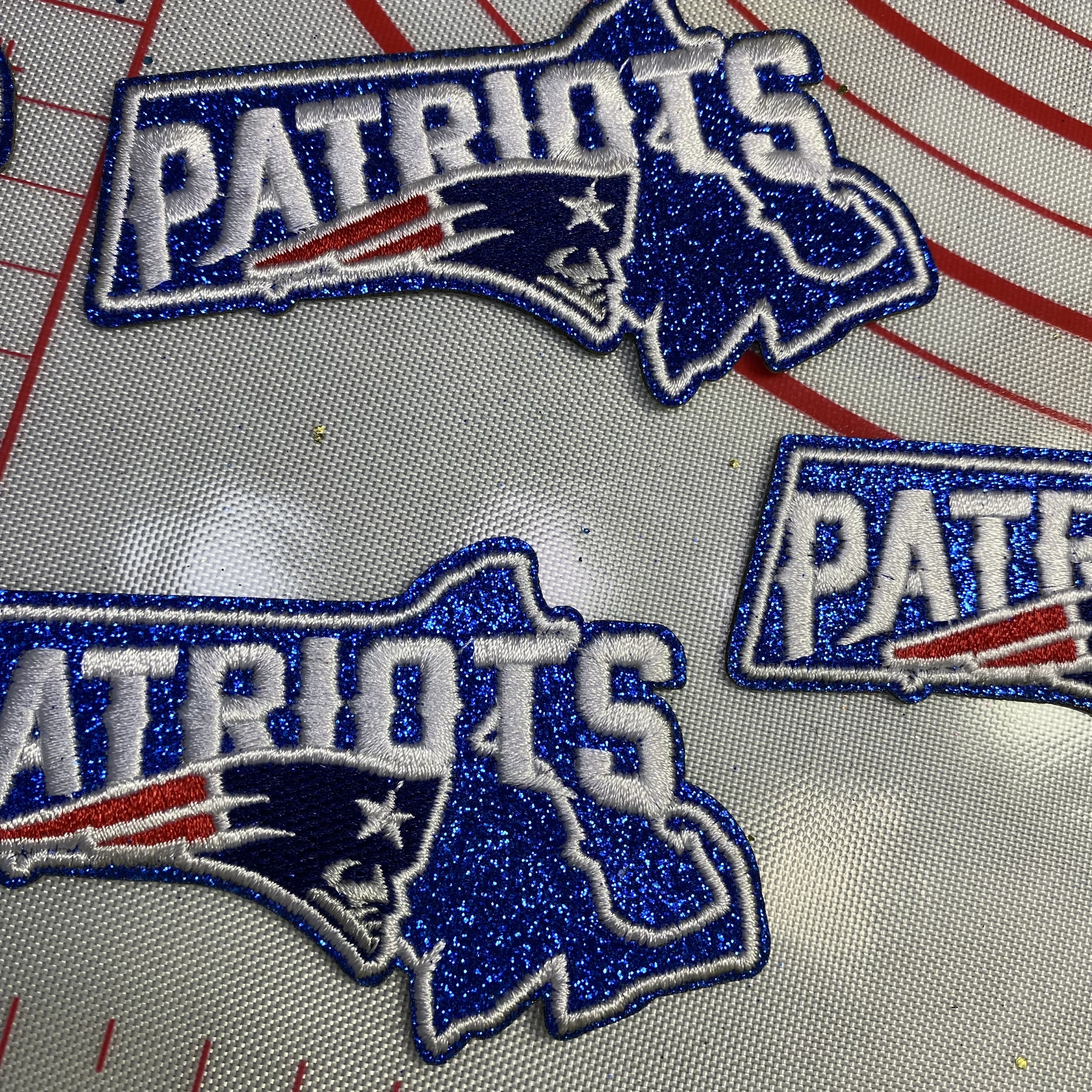 Medium (ironed) American football team glitter pink sequin patch