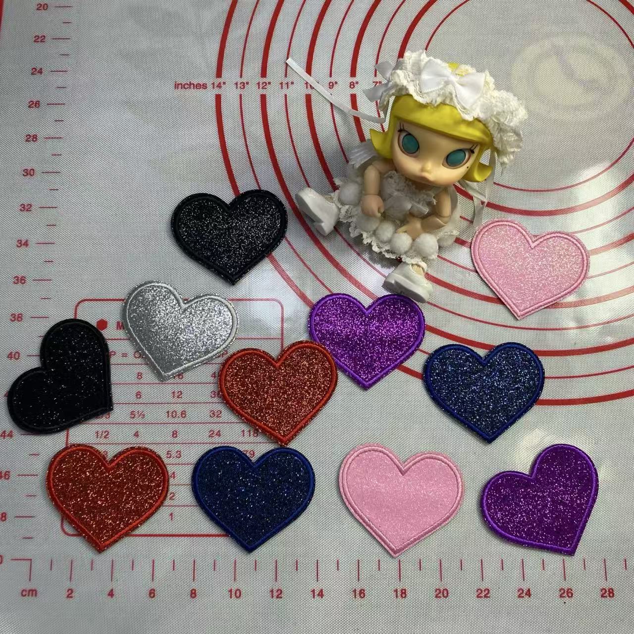 Small  (ironing) sequin love mixed packaging patch