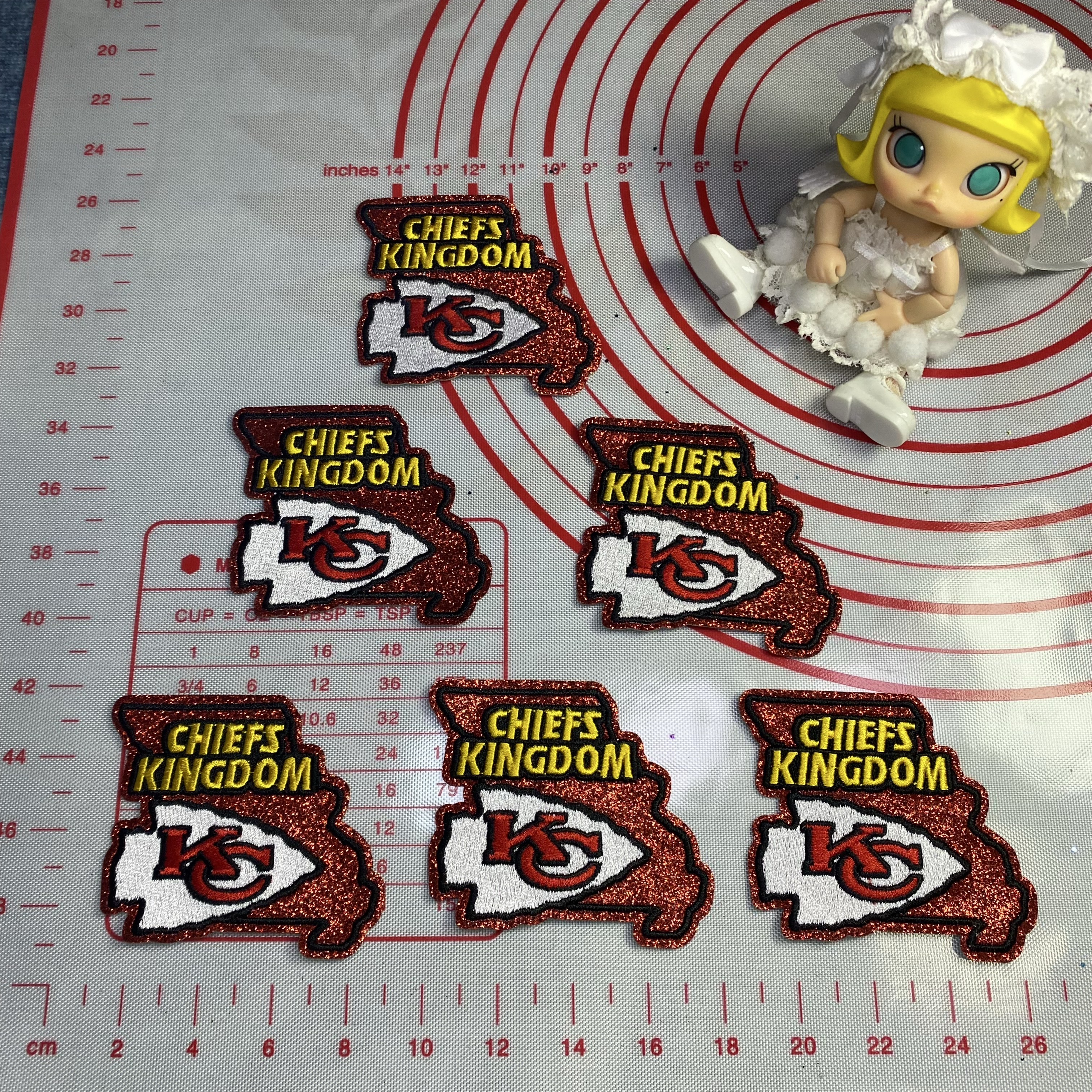 Group B Medium (ironed) football team sequin patch