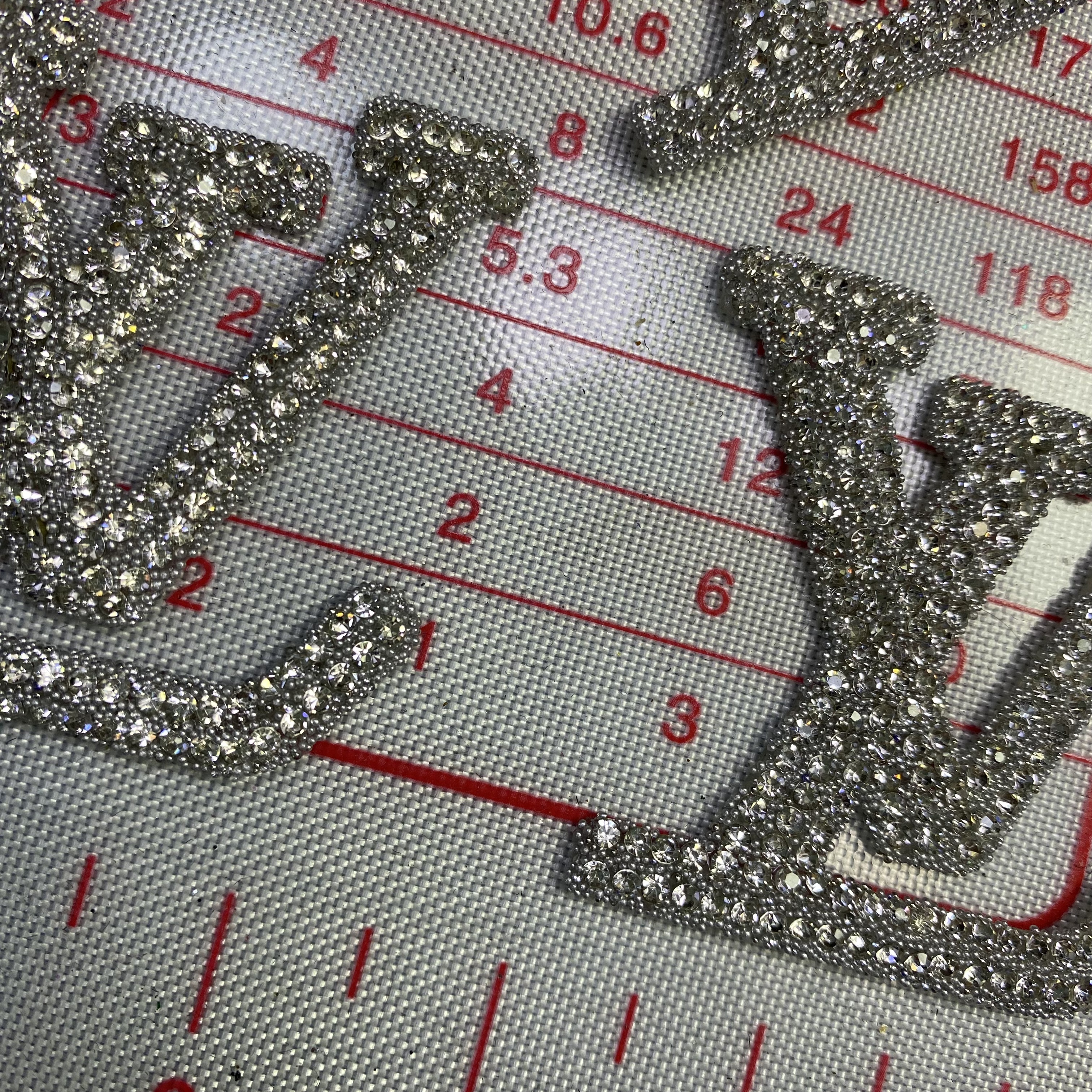 Small (Iron-on) L Diamond resin Patches