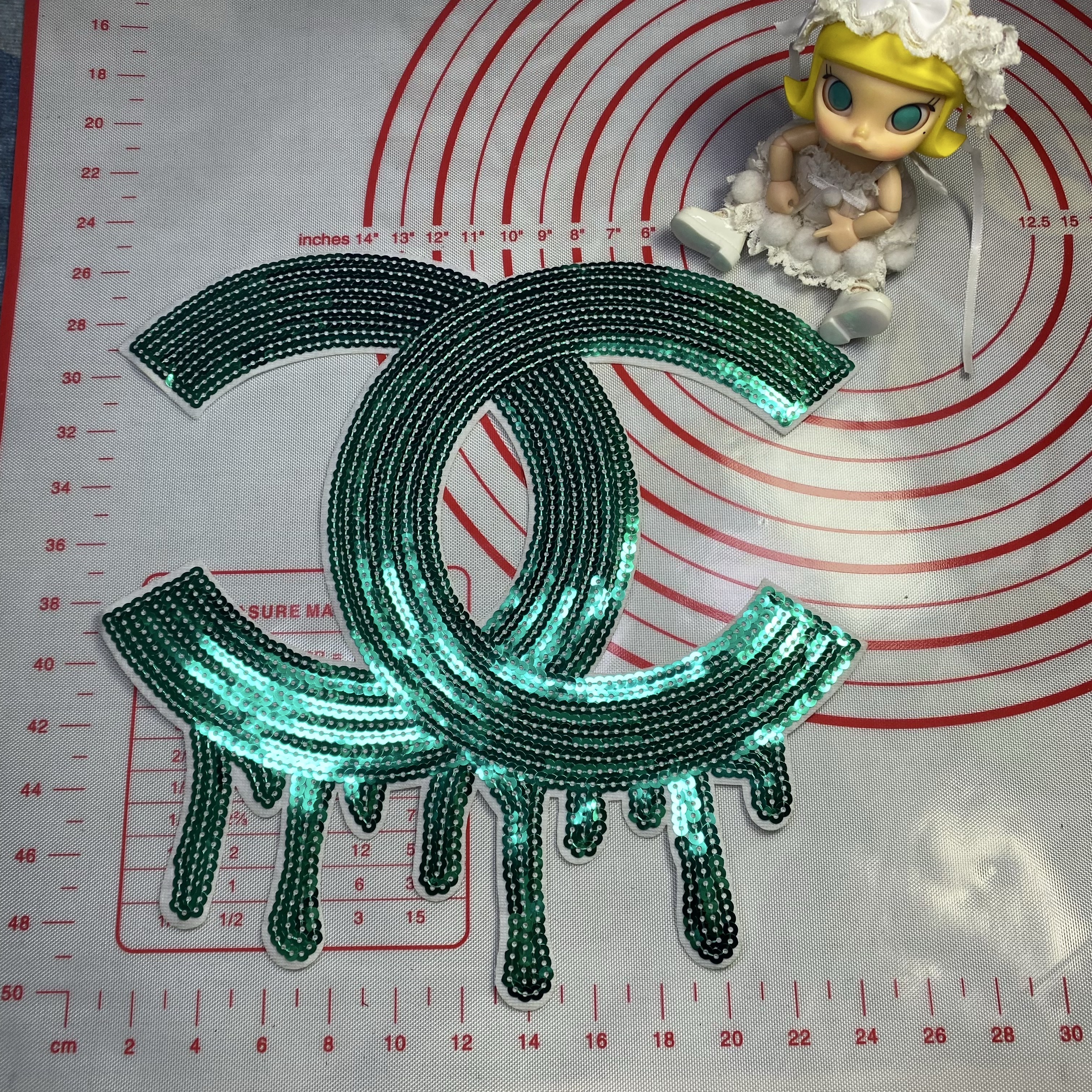 Large (Iron-on) CC sequin letter Patches