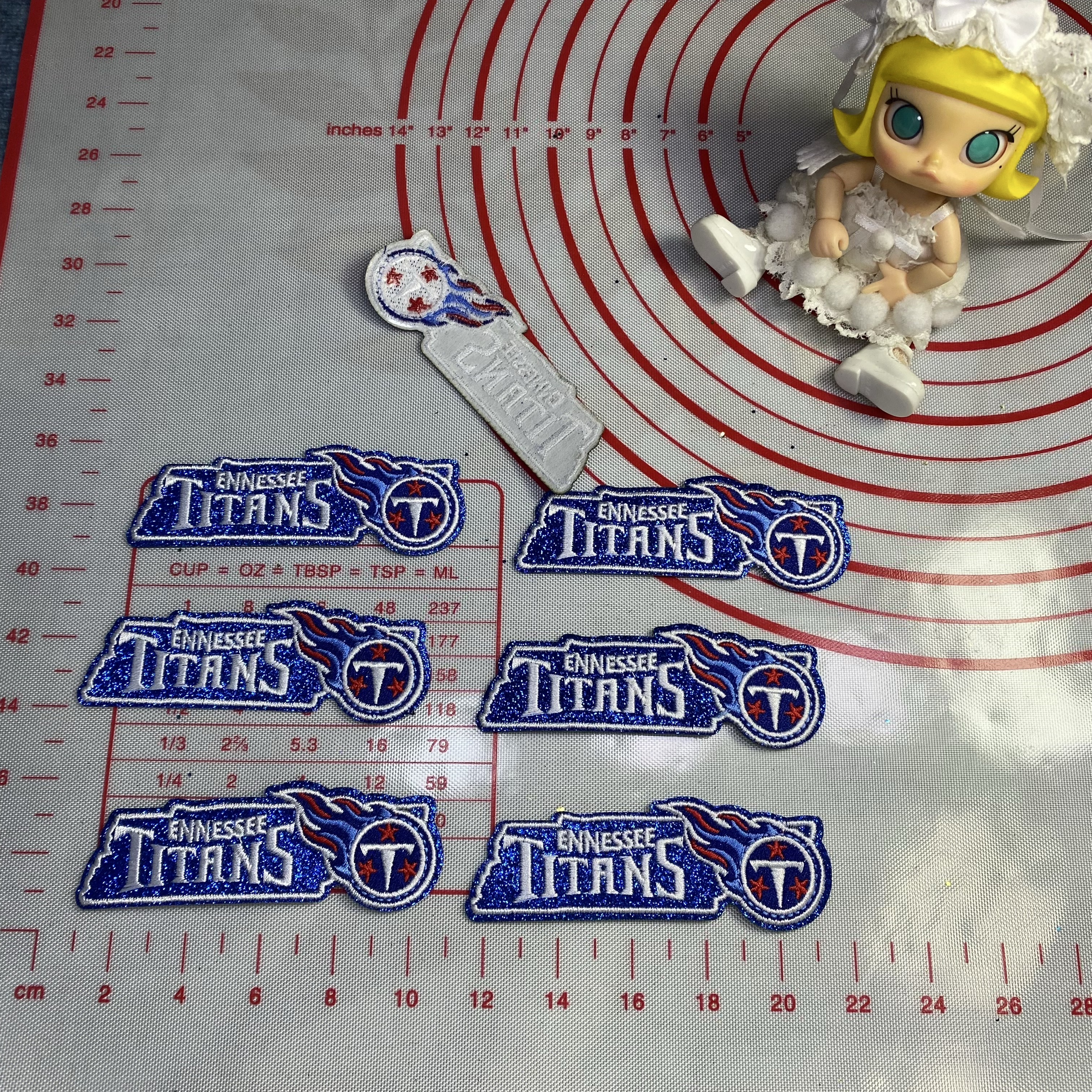 Medium (ironed) American football team glitter pink sequin patch