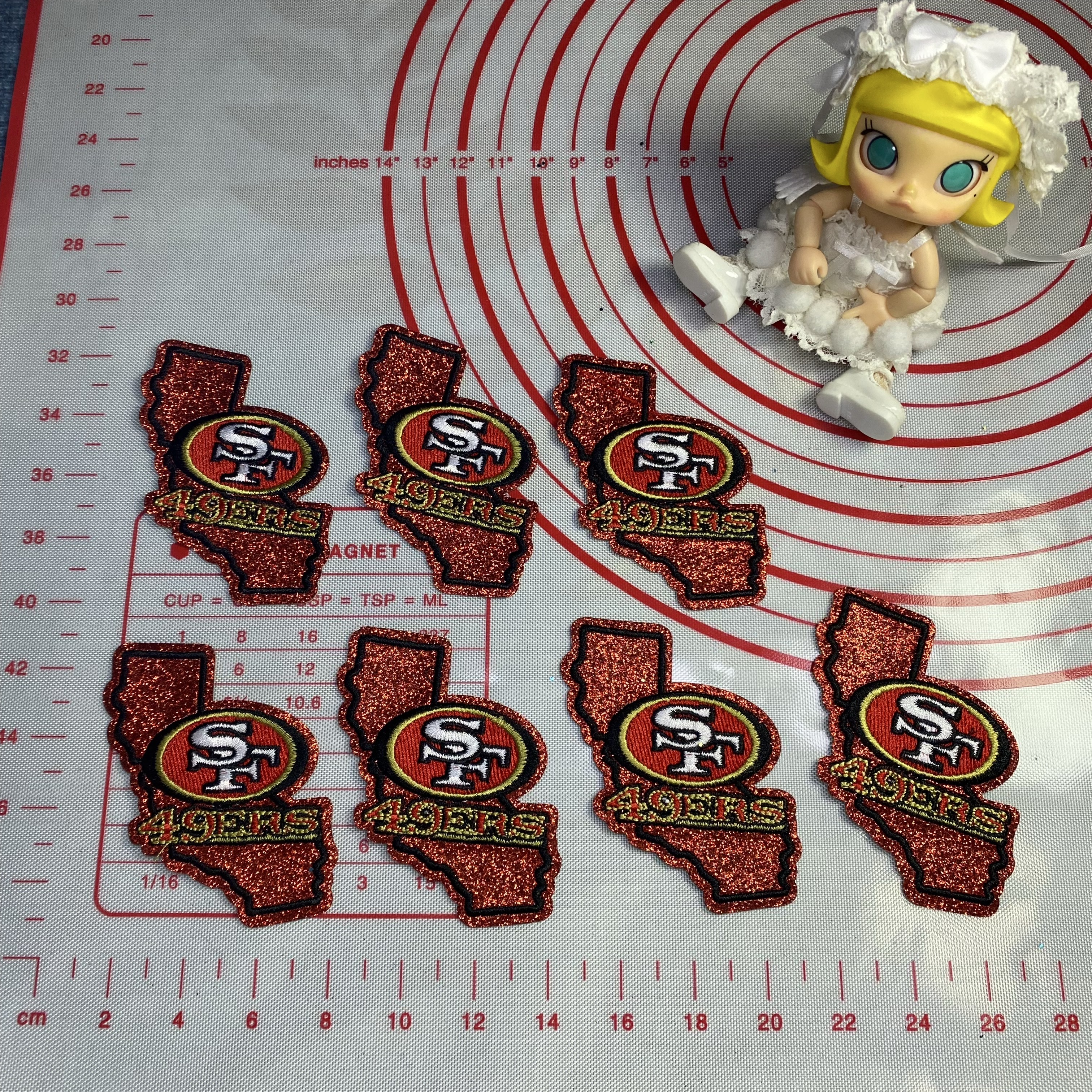 Group B Medium (ironed) football team sequin patch