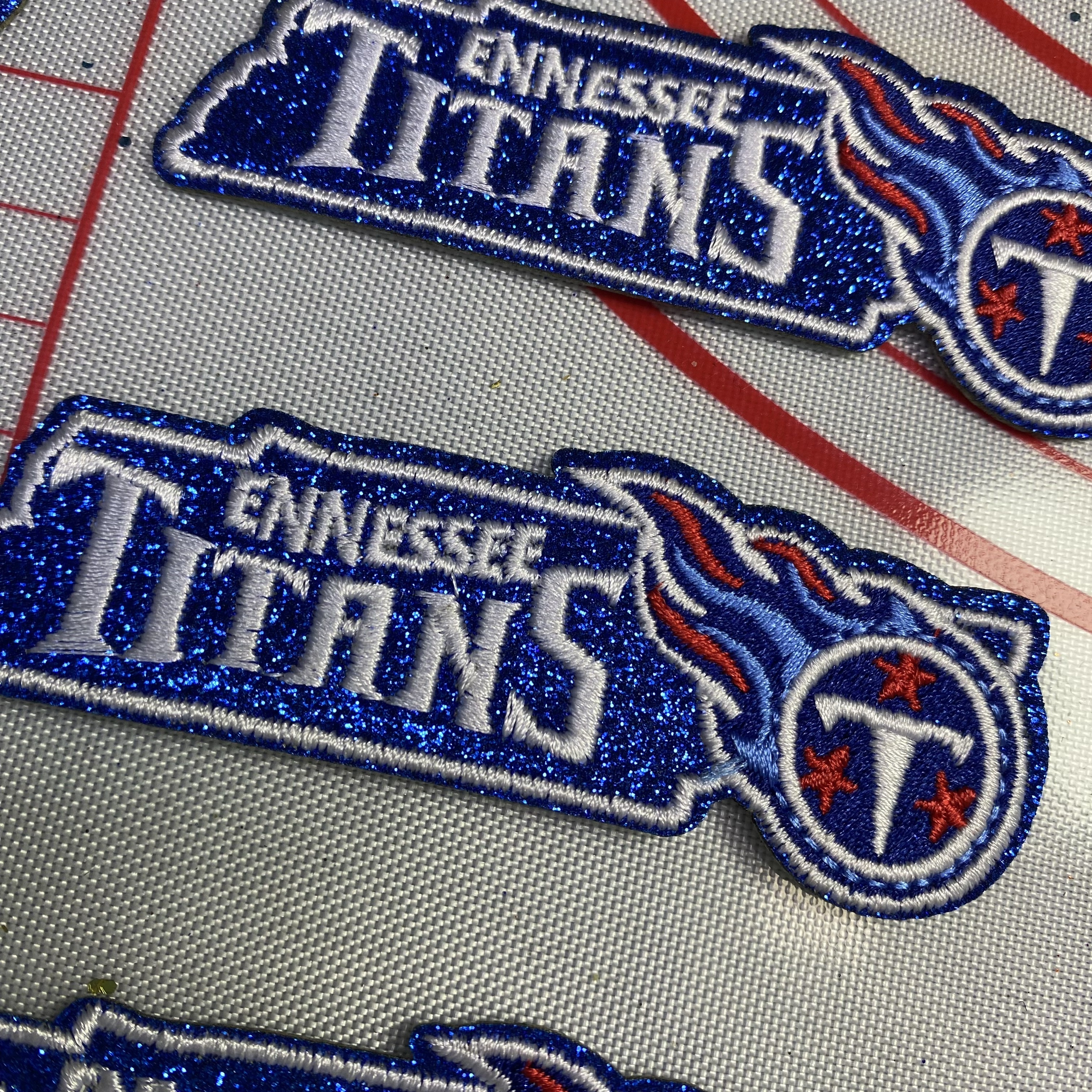 Medium (ironed) American football team glitter pink sequin patch