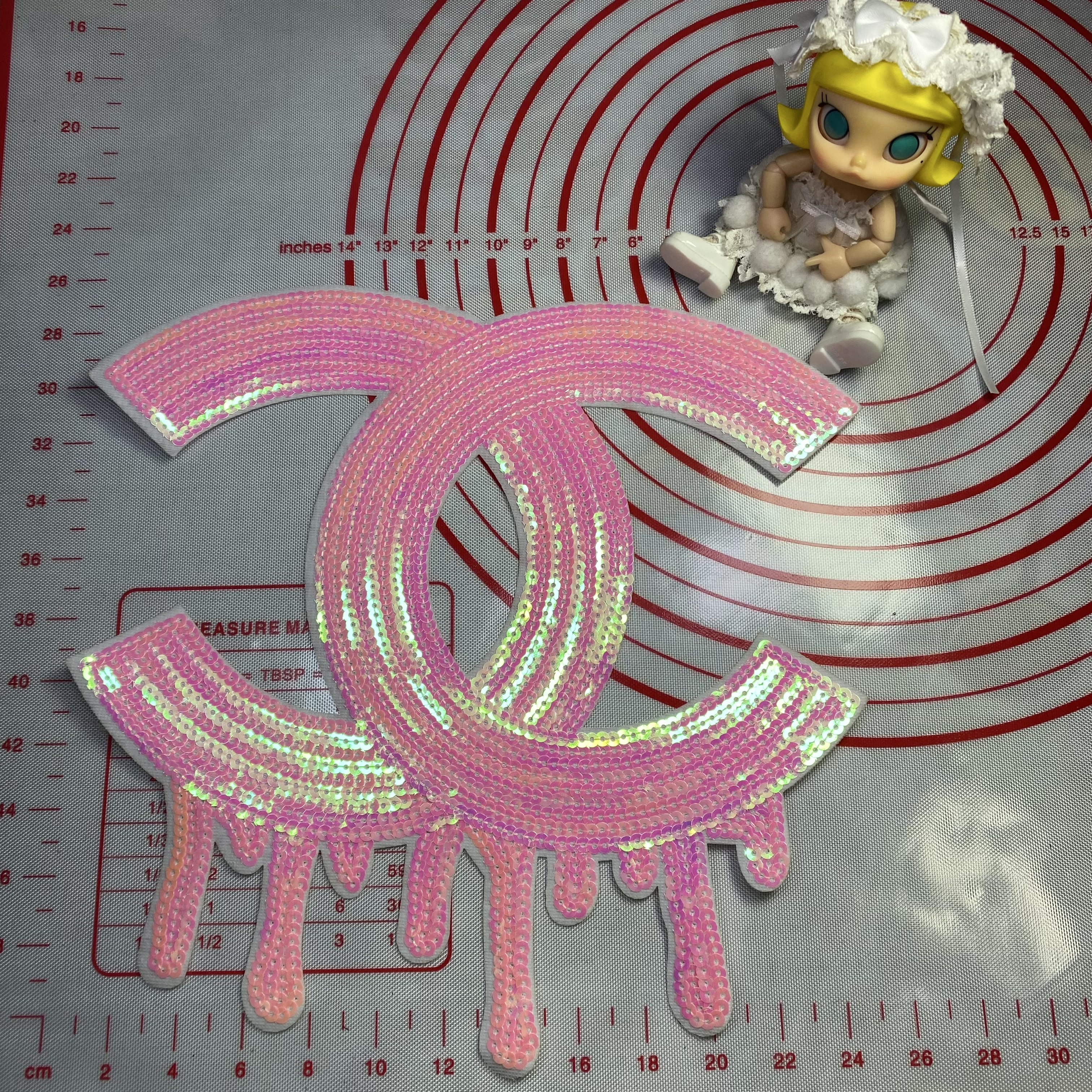 Large (Iron-on) CC sequin letter Patches