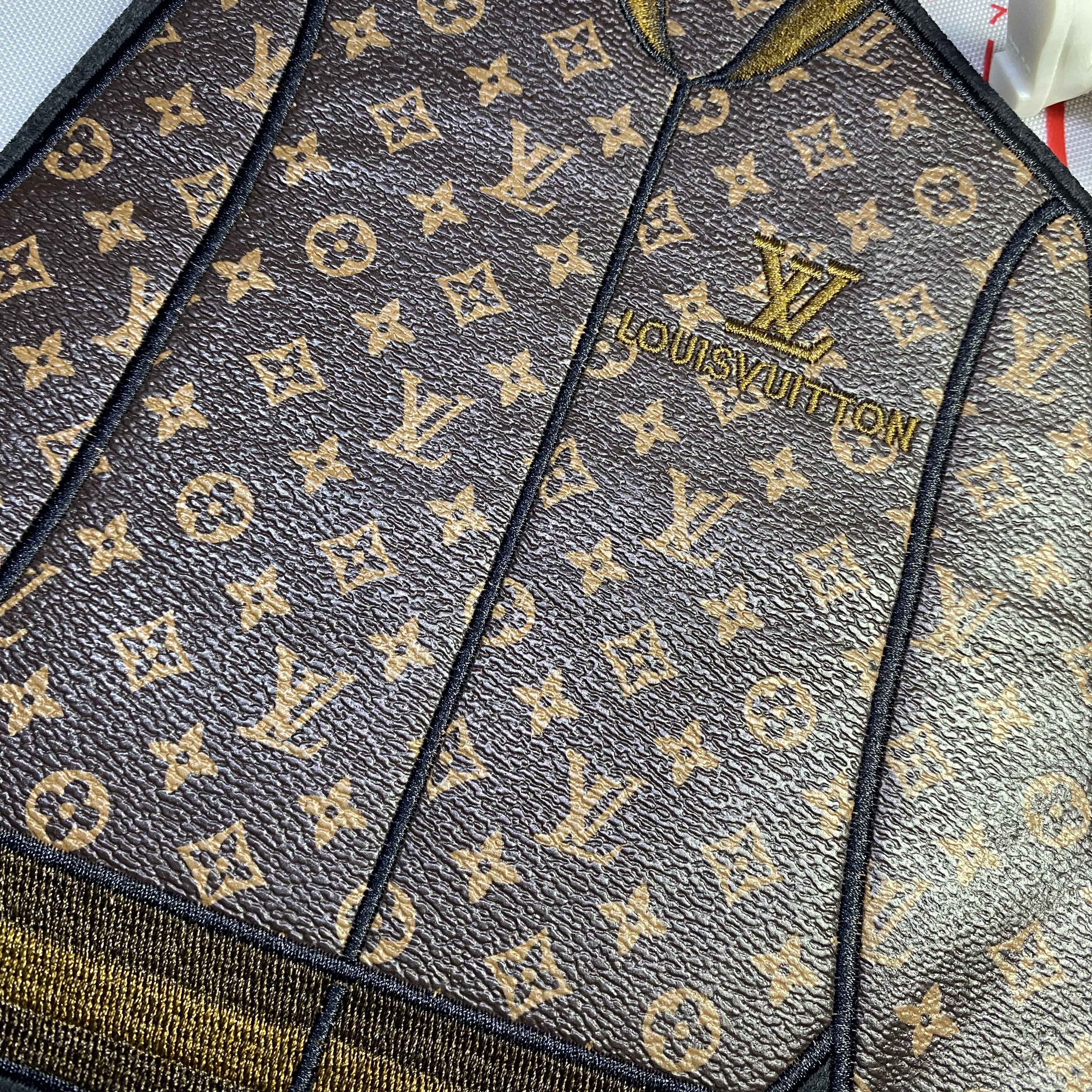 Large (Iron-on) L Betty Lips Fashion Single Leather Stitching Design Patches