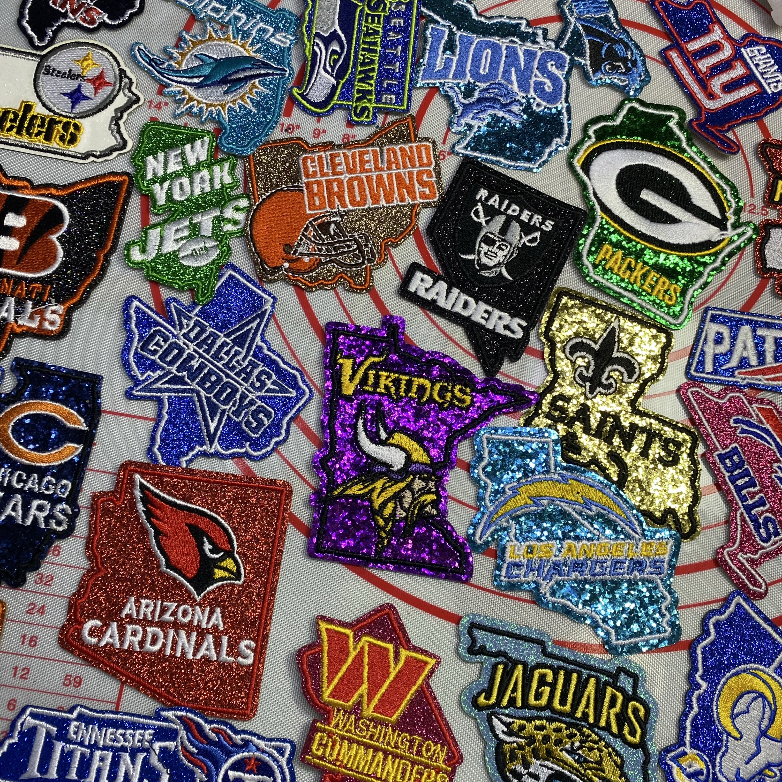 Group B Medium (ironed) football team sequin patch