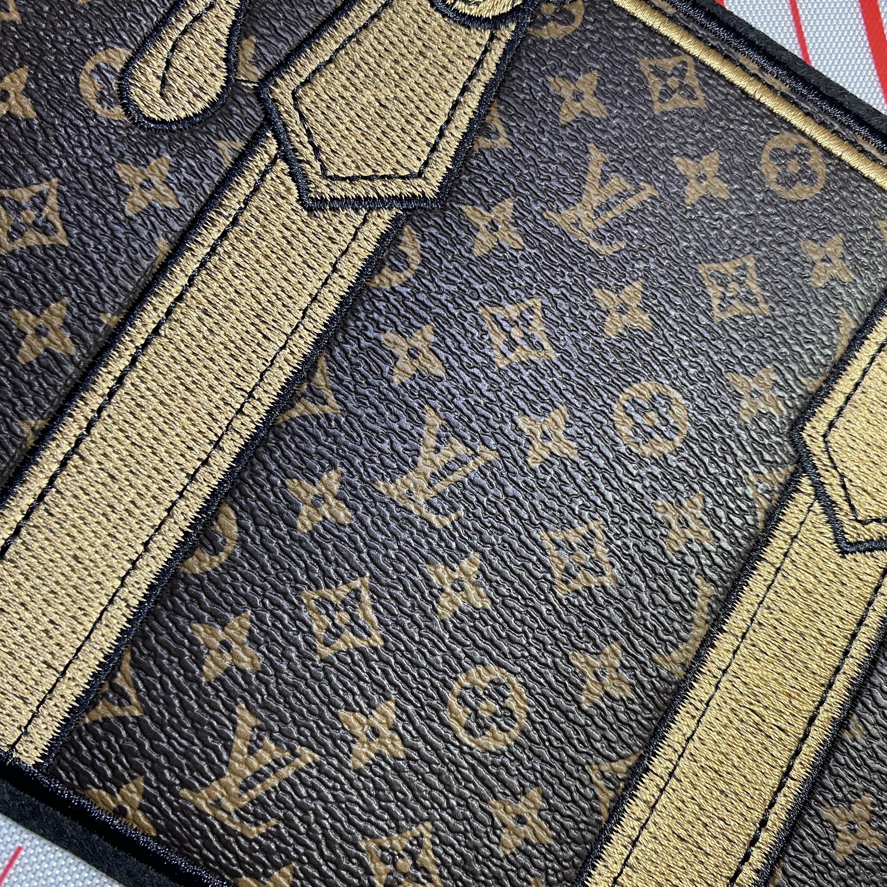 Large (Iron-on) L Betty Lips Fashion Single Leather Stitching Design Patches