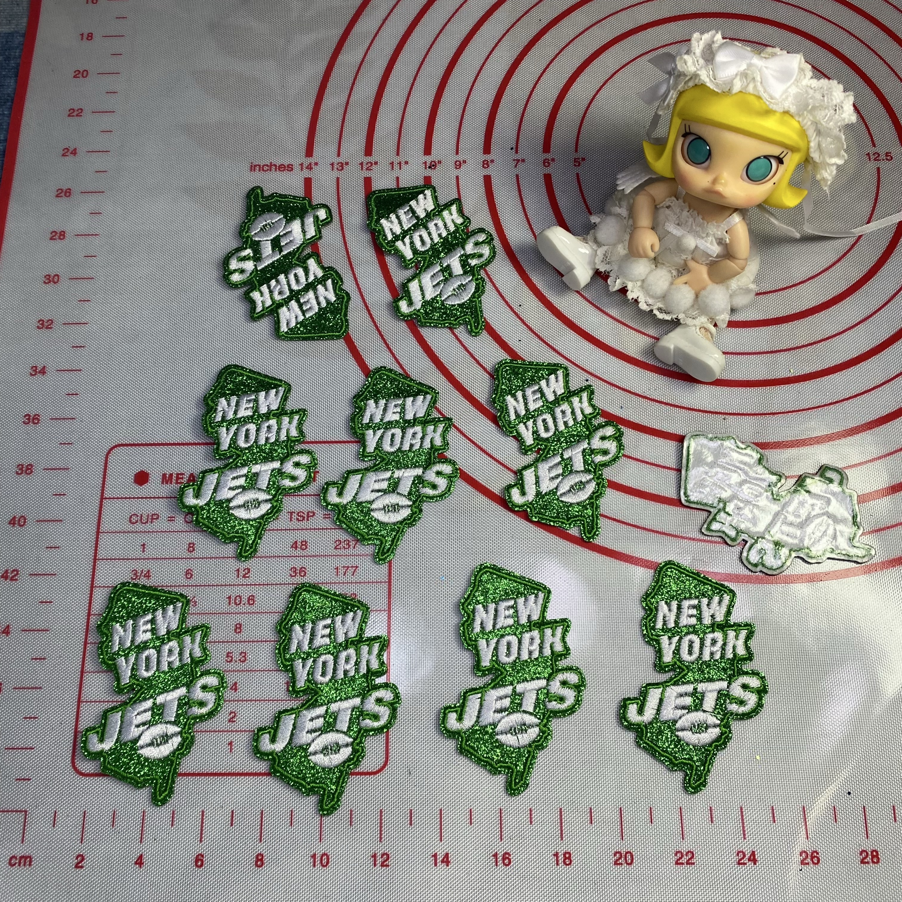 Medium (ironed) American football team glitter pink sequin patch