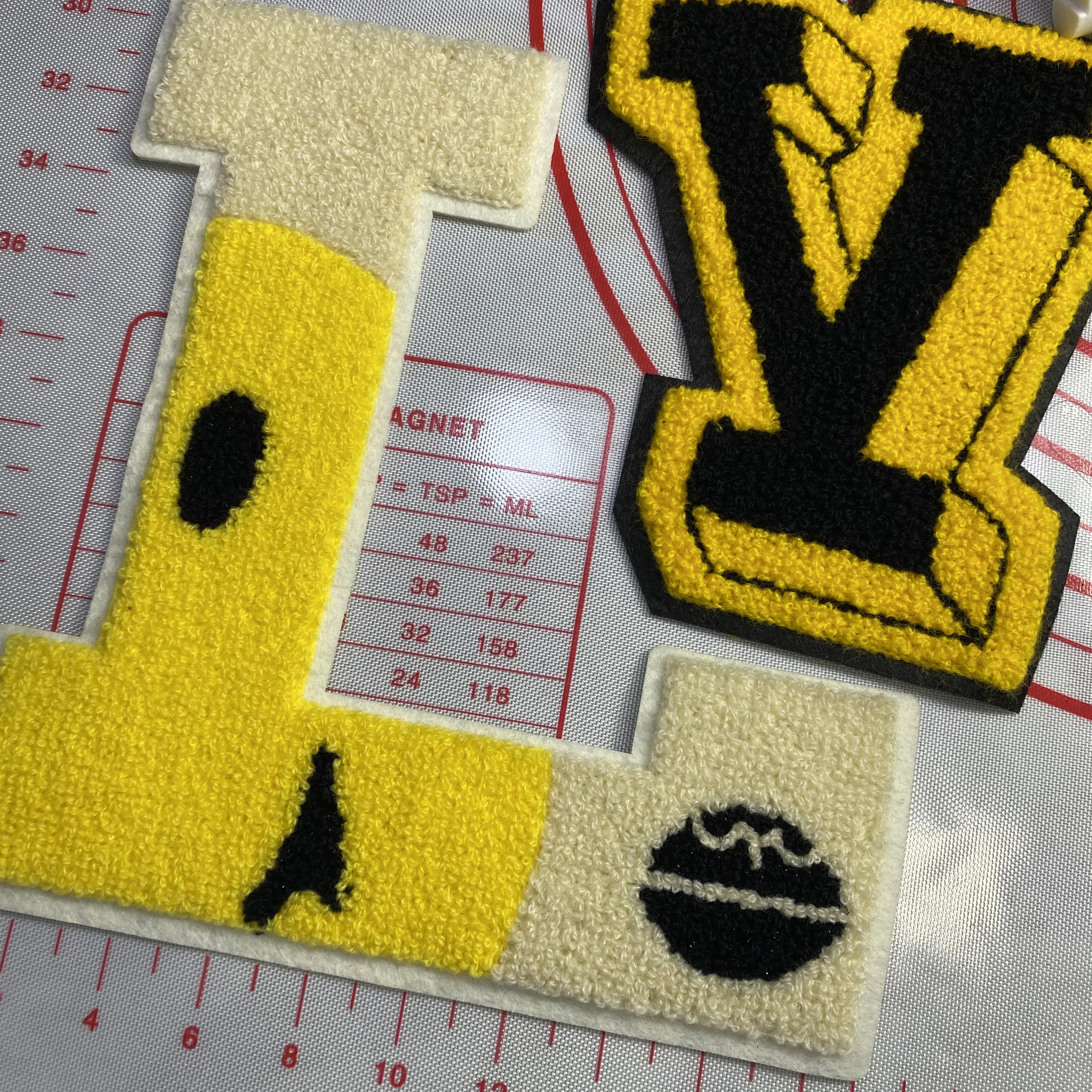 Large/Medium (Sewing) L towel embroidery Letters Patches