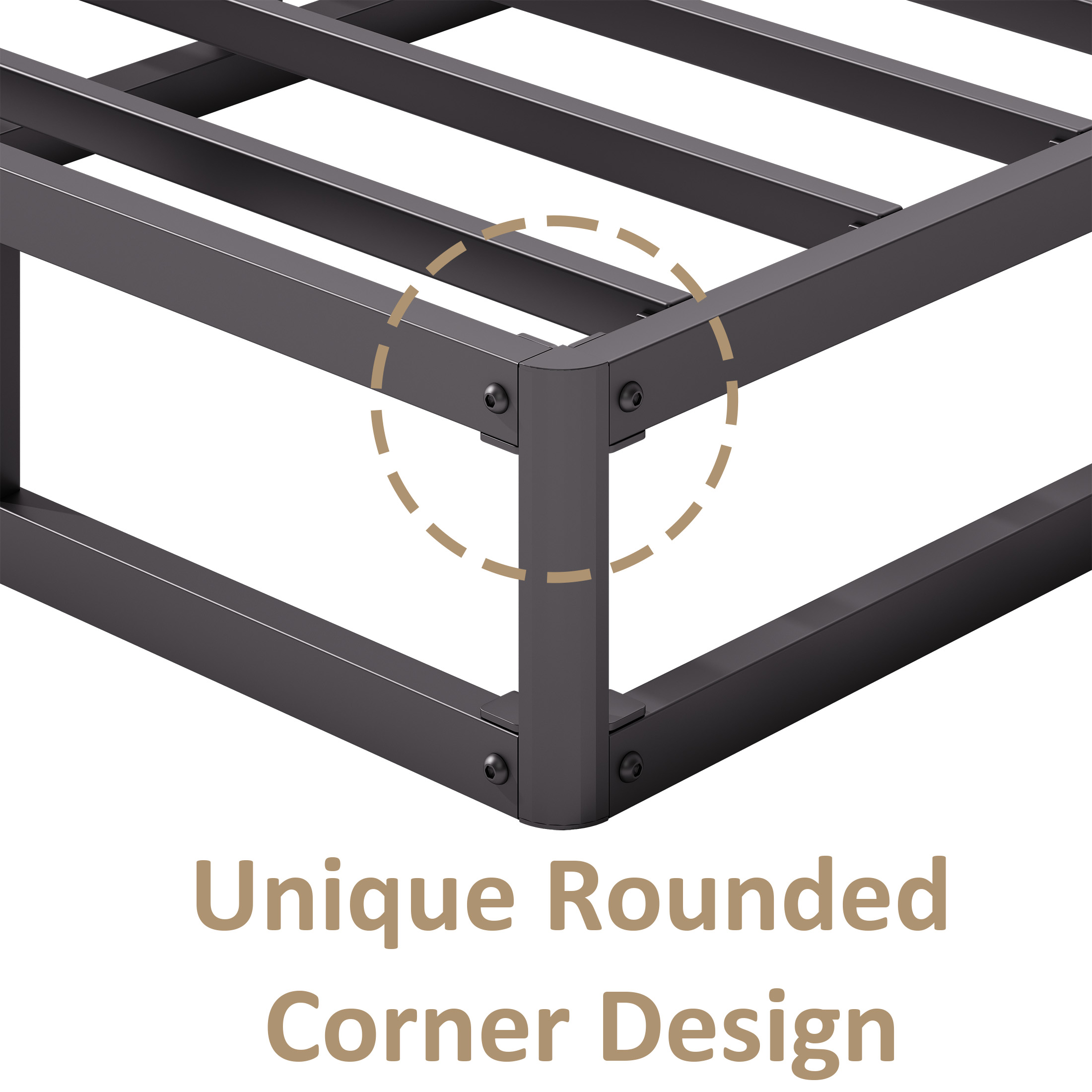 ZIYOO 4 Inch Metal Box Spring, Sturdy Mattress Foundation, Easy Assembly, Fabric Cover Included, Queen Size