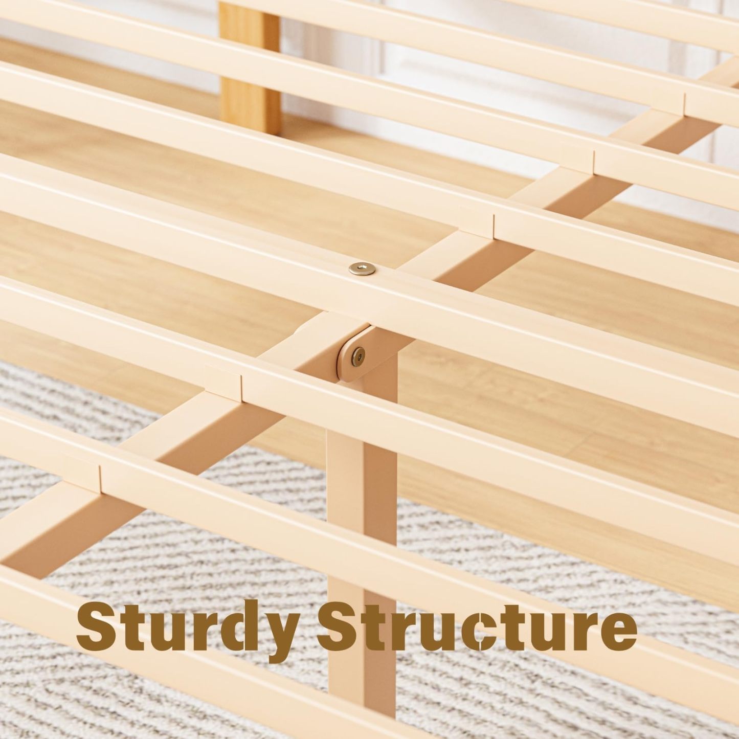 ZIYOO 12 inch Queen Size Wood Bamboo Platform Bed Frame with Headboard and Footboard, Queen Heavy Duty Bed Frame with Metal Slats Support, No Box Spring Needed