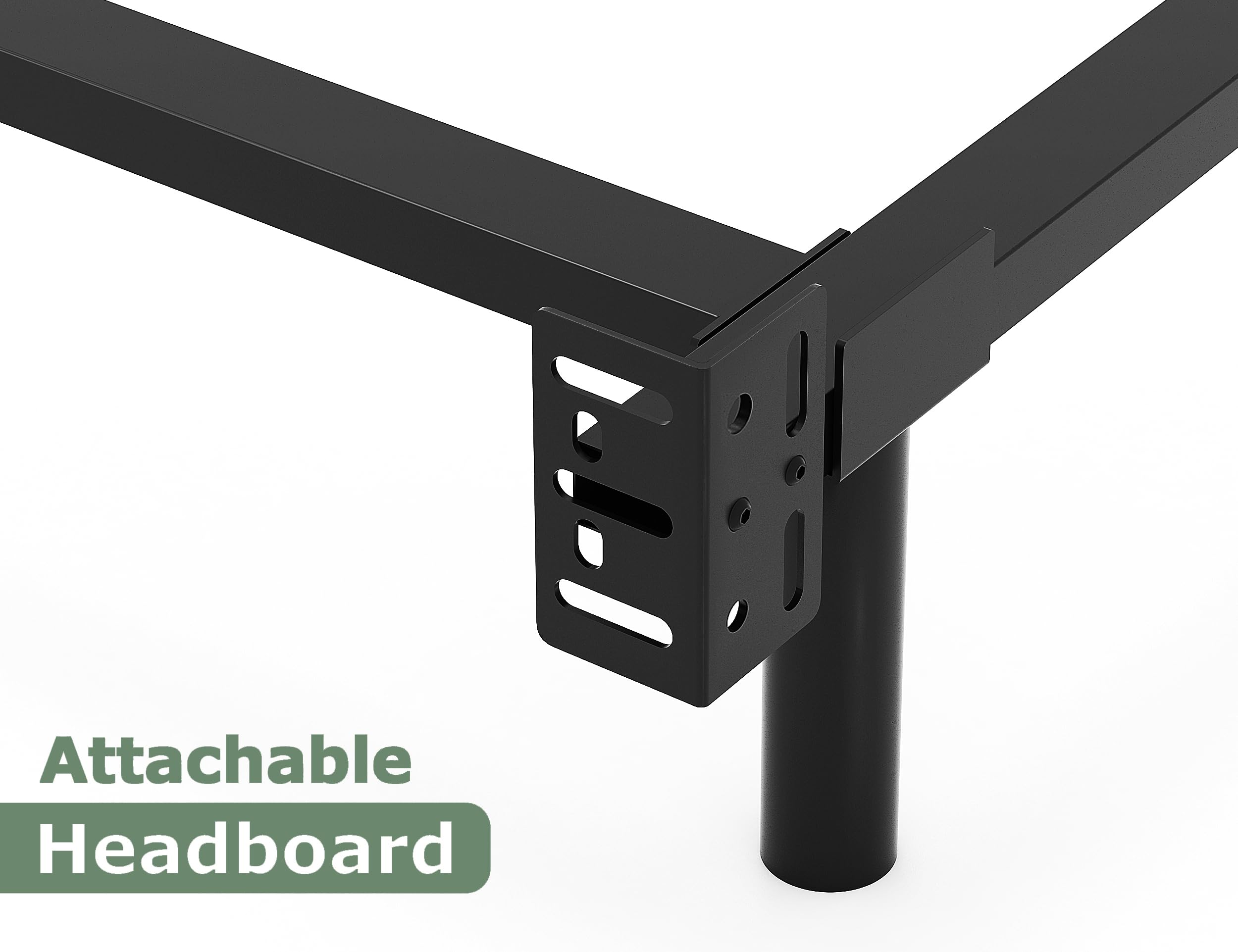 ZIYOO 9 inch Queen Size Metal Bed Frame with Recessed Legs, Heavy Duty Bed Base, Easy Assembly, Noise-Free