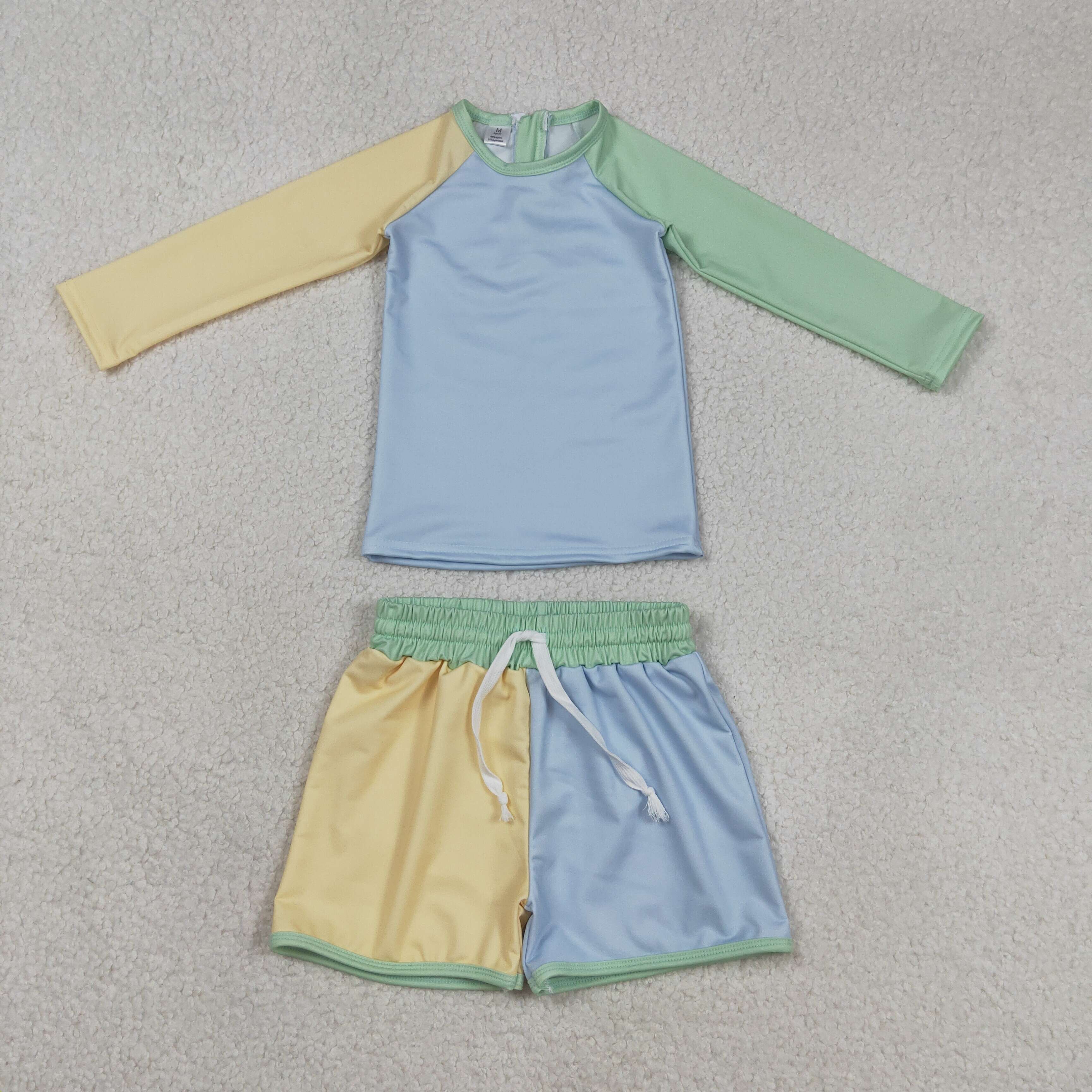 S0634 RTS baby boy clothes blue boy summer swimsuit beach wear