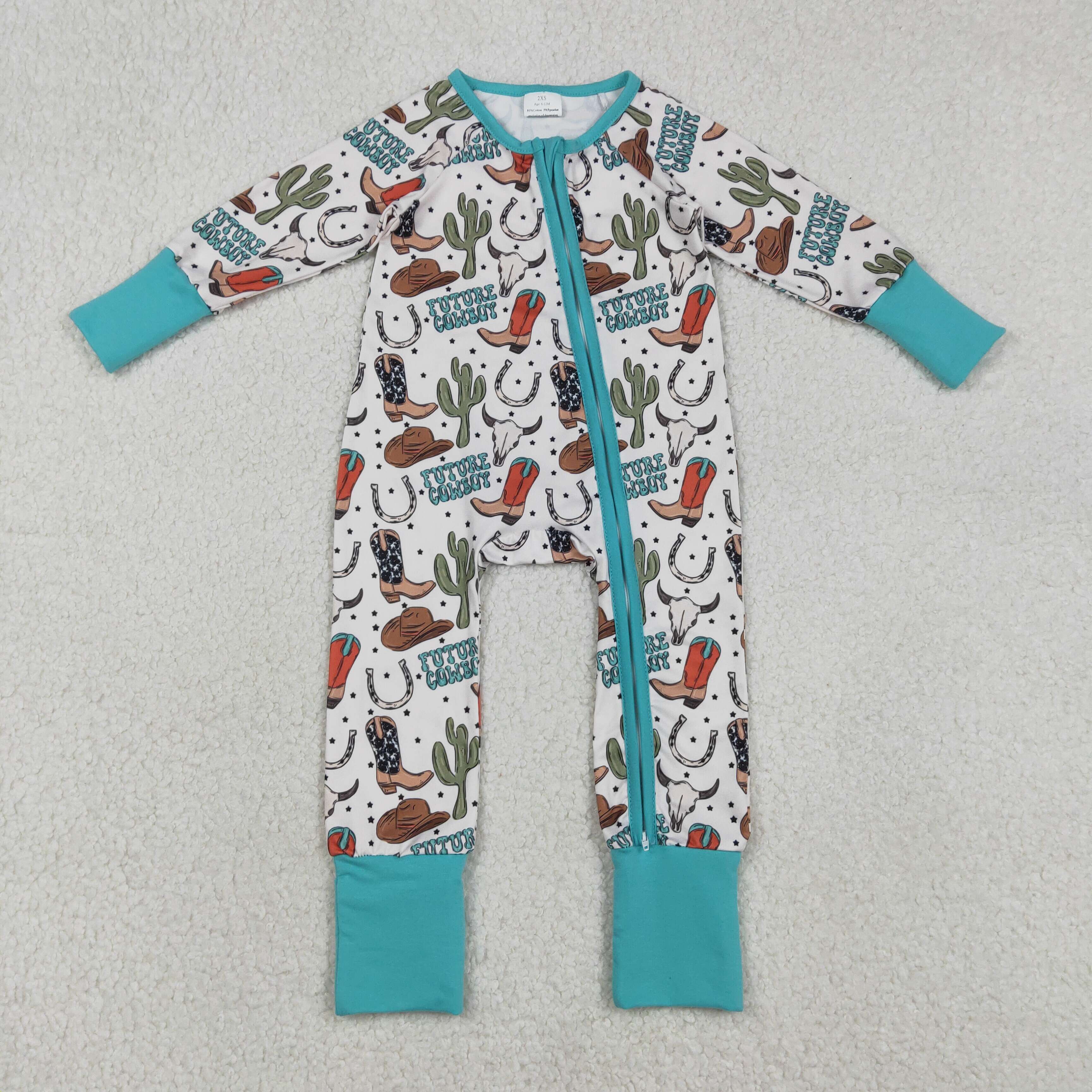 LR2944 RTS baby boy clothes cowboy toddler boy winter romper western clothes