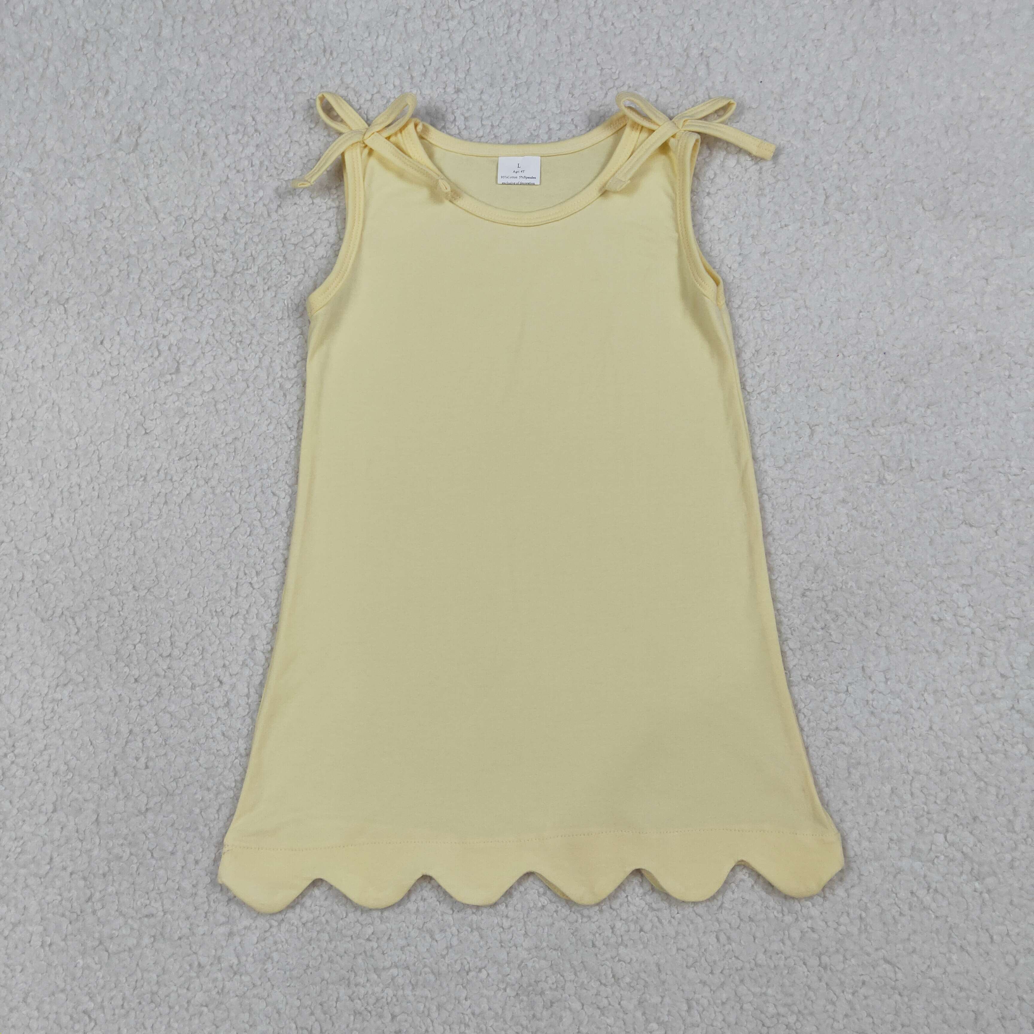GSD3707 RTS kids girl clothes cotton yellow girl summer dress