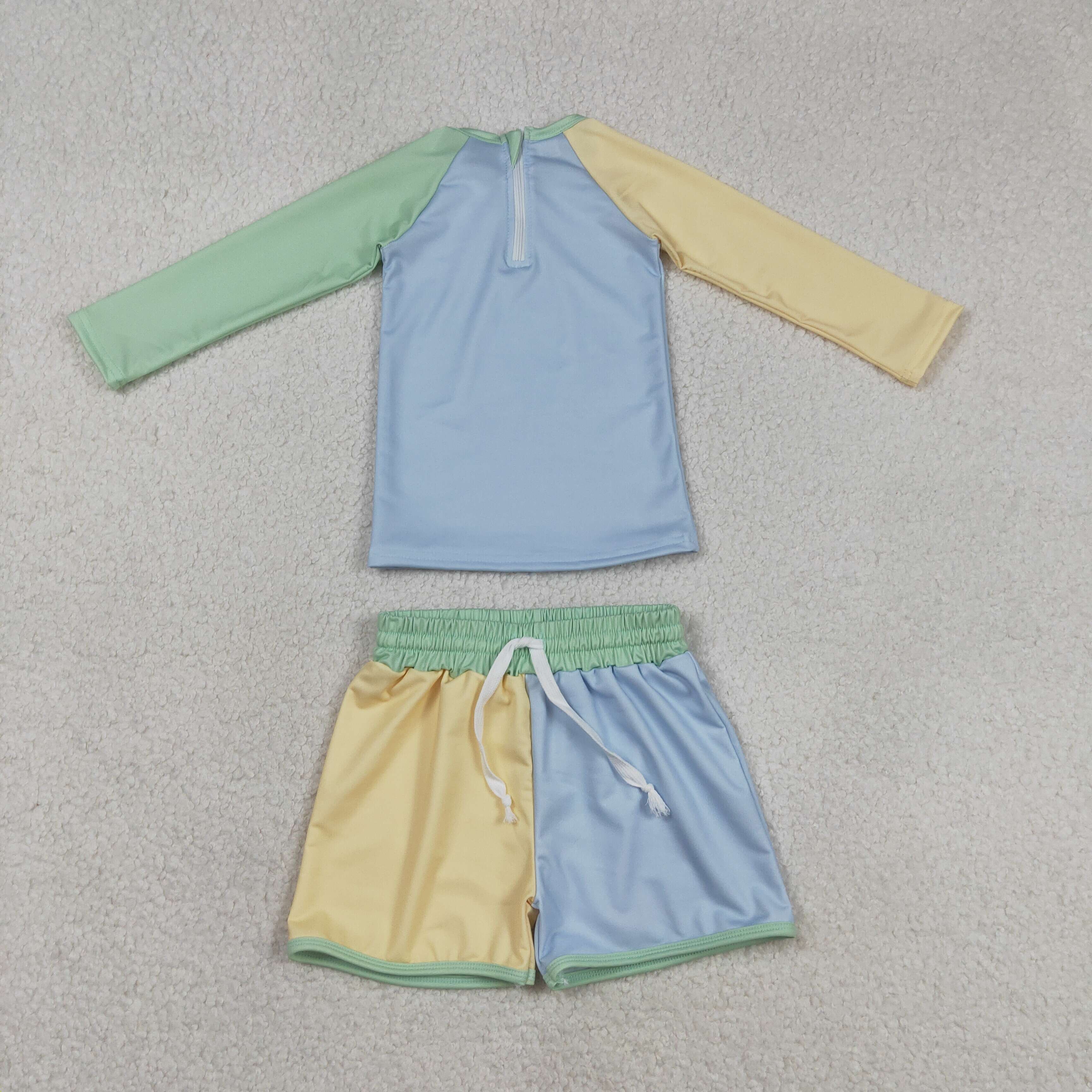 S0634 RTS baby boy clothes blue boy summer swimsuit beach wear