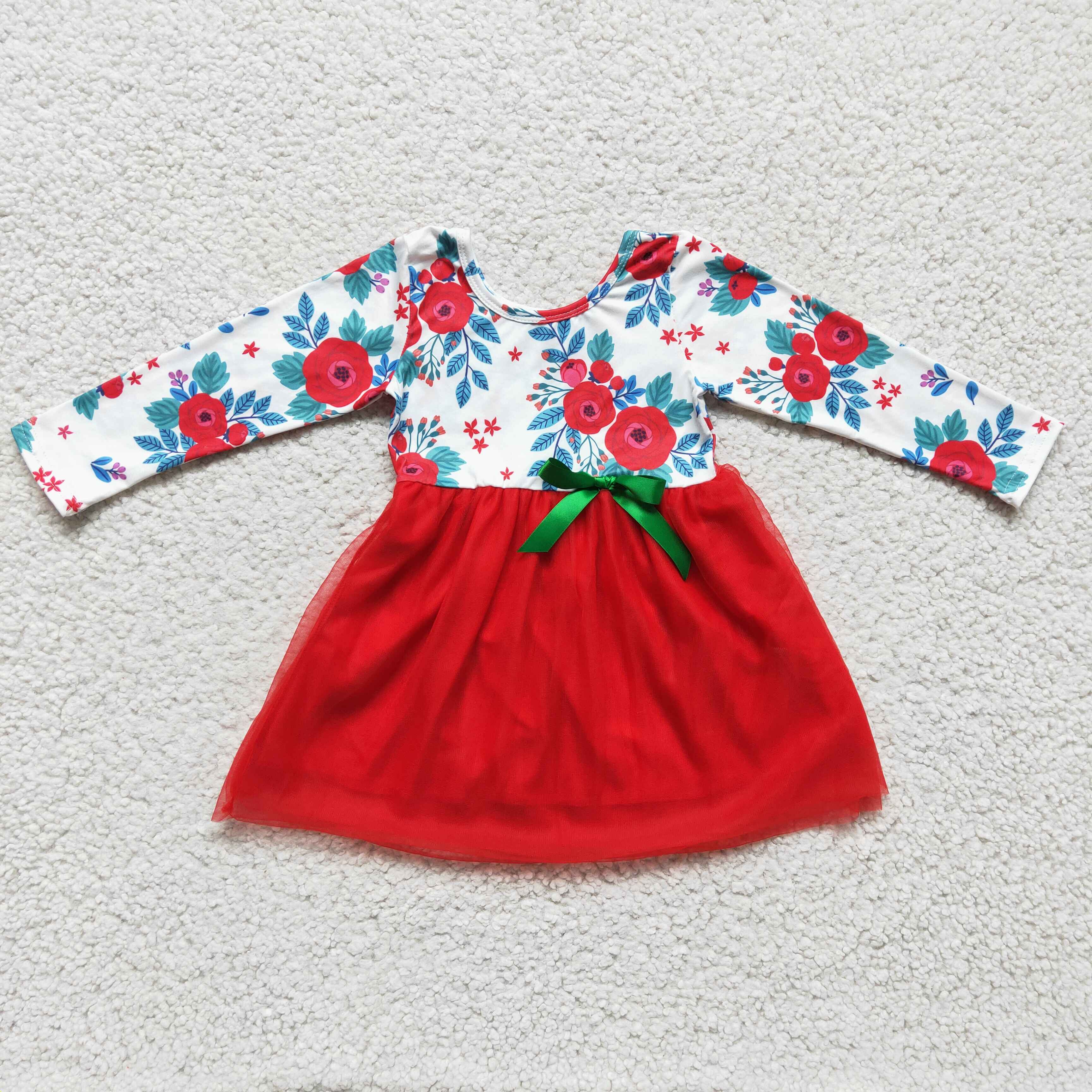 GLD0120 baby girl clothes red tullle winter dress-promotion 2024.8.31 $5.5