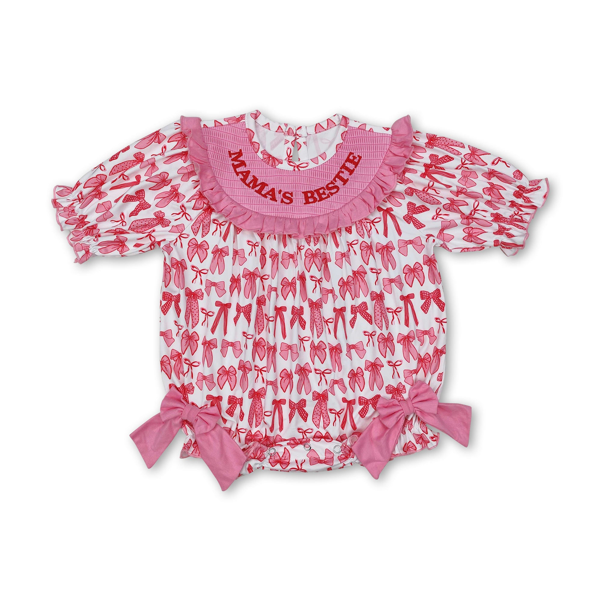 RTS kids clothing Matching Summer Bow Grandmillennial Smock Clothing