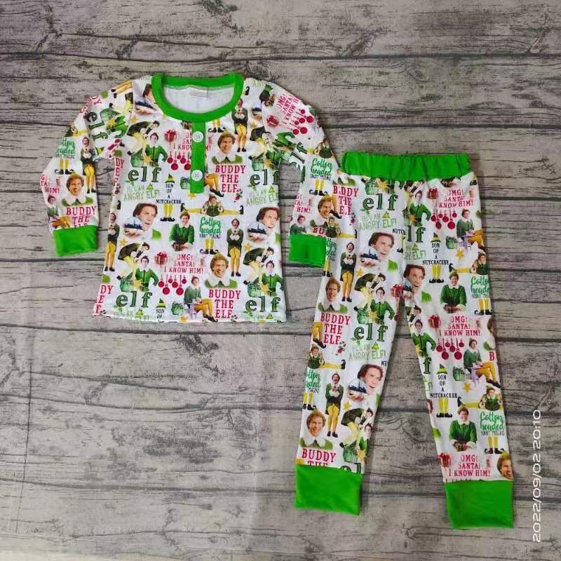 BLP0077  baby boy clothes sleepwear green cartoon boys pajama set-promotion 2024.10.19 $5.5