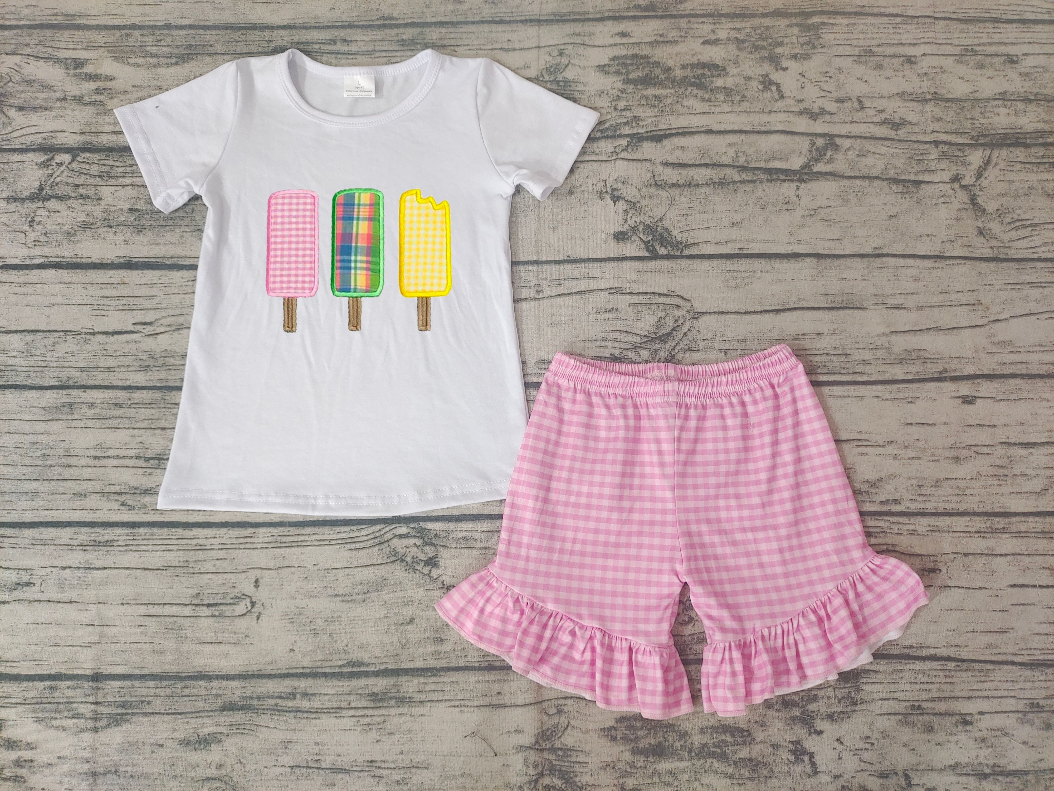 GSSO0157 baby girl clothes summer outfits popsicle girl summer shorts set-promotion 2025.7.26 $5.5
