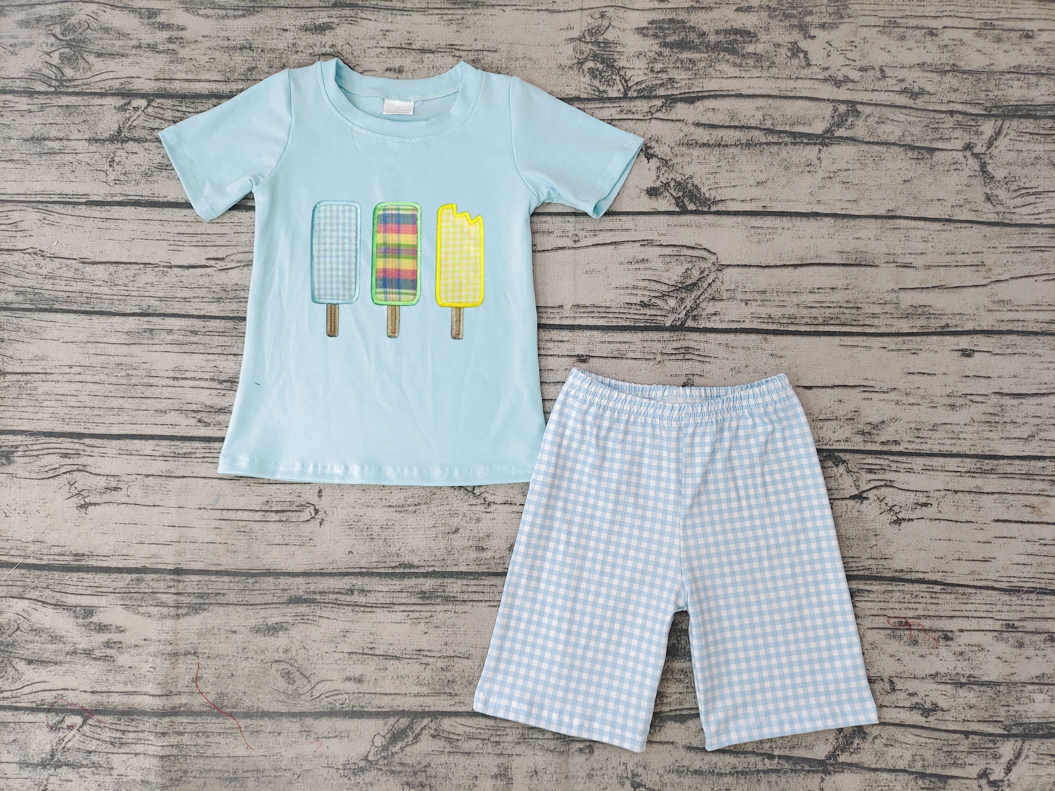 BSSO0129 baby boy clothes  summer outfits embroidery shorts set embroidered-promotion 2025.6.14 $5.5