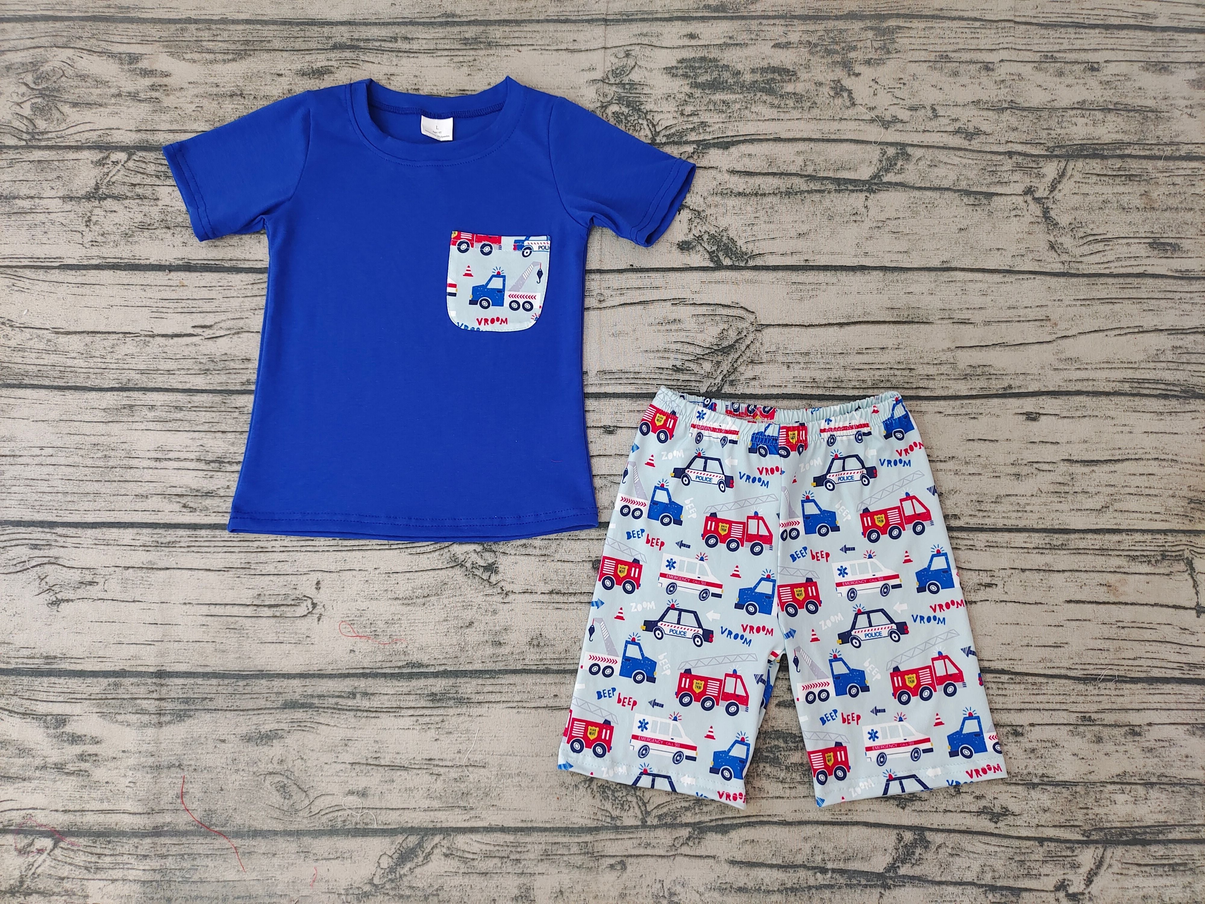 BSSO0121 baby boy clothes blue pocket summer outfits-promotion 2025.5.10 $5.5