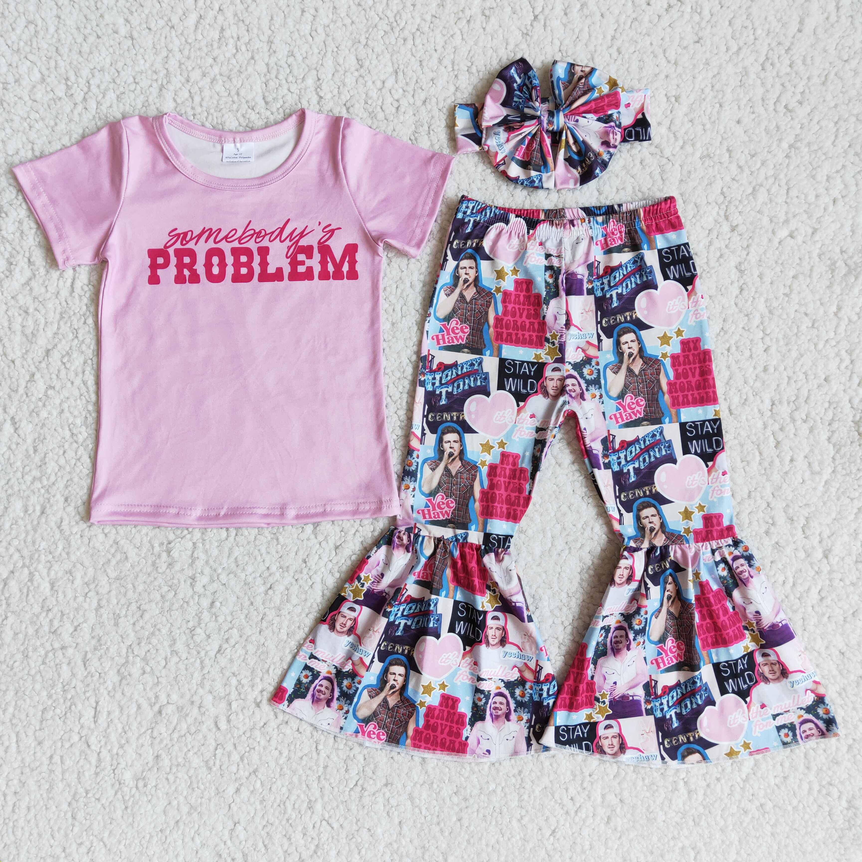 E8-4 girl problem fall spring short sleeve set--promotion 2025.4.19 $2.99