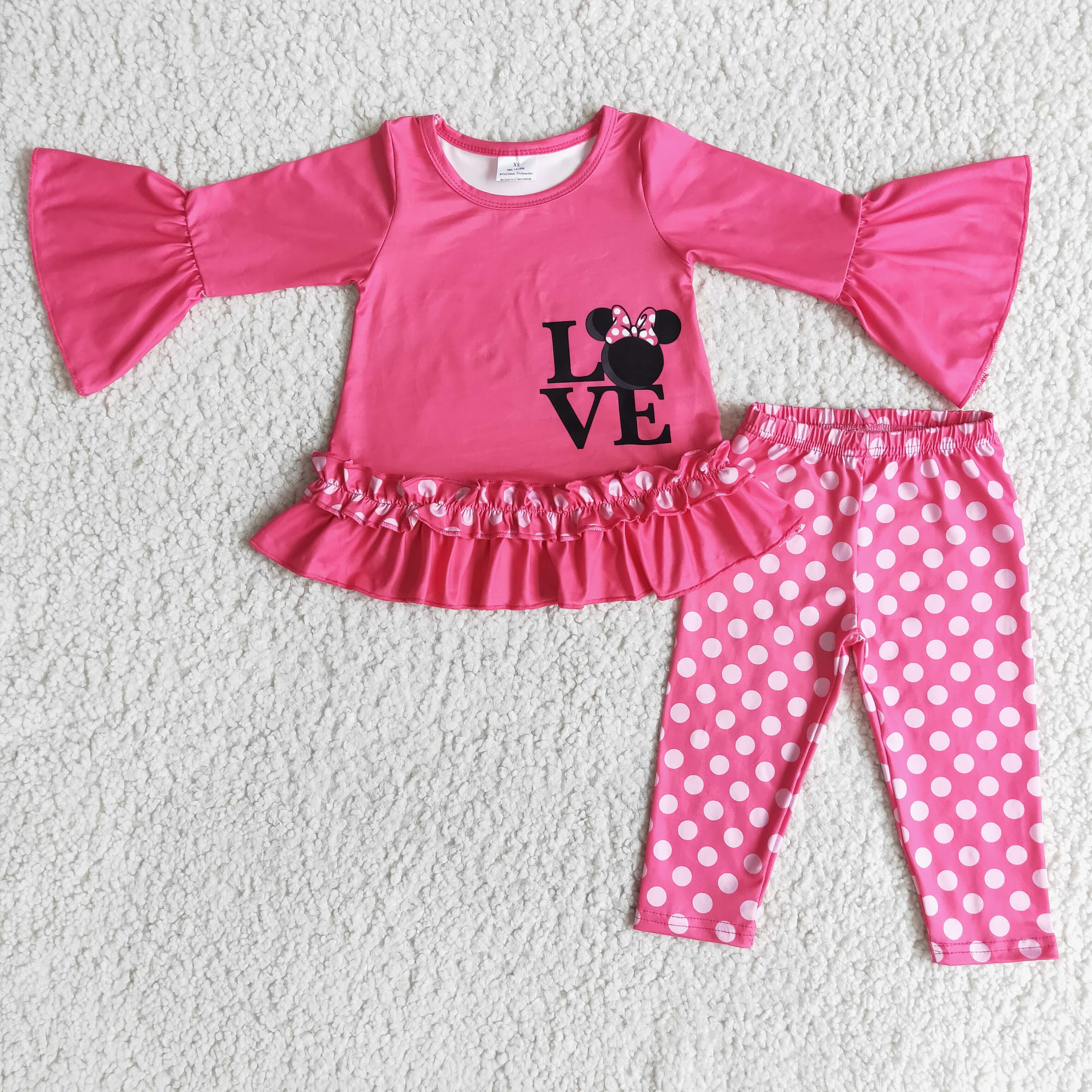 6 B8-3 girl valentine's day cartoon pink long sleeve set-promotion 2024.11.9 $5.5