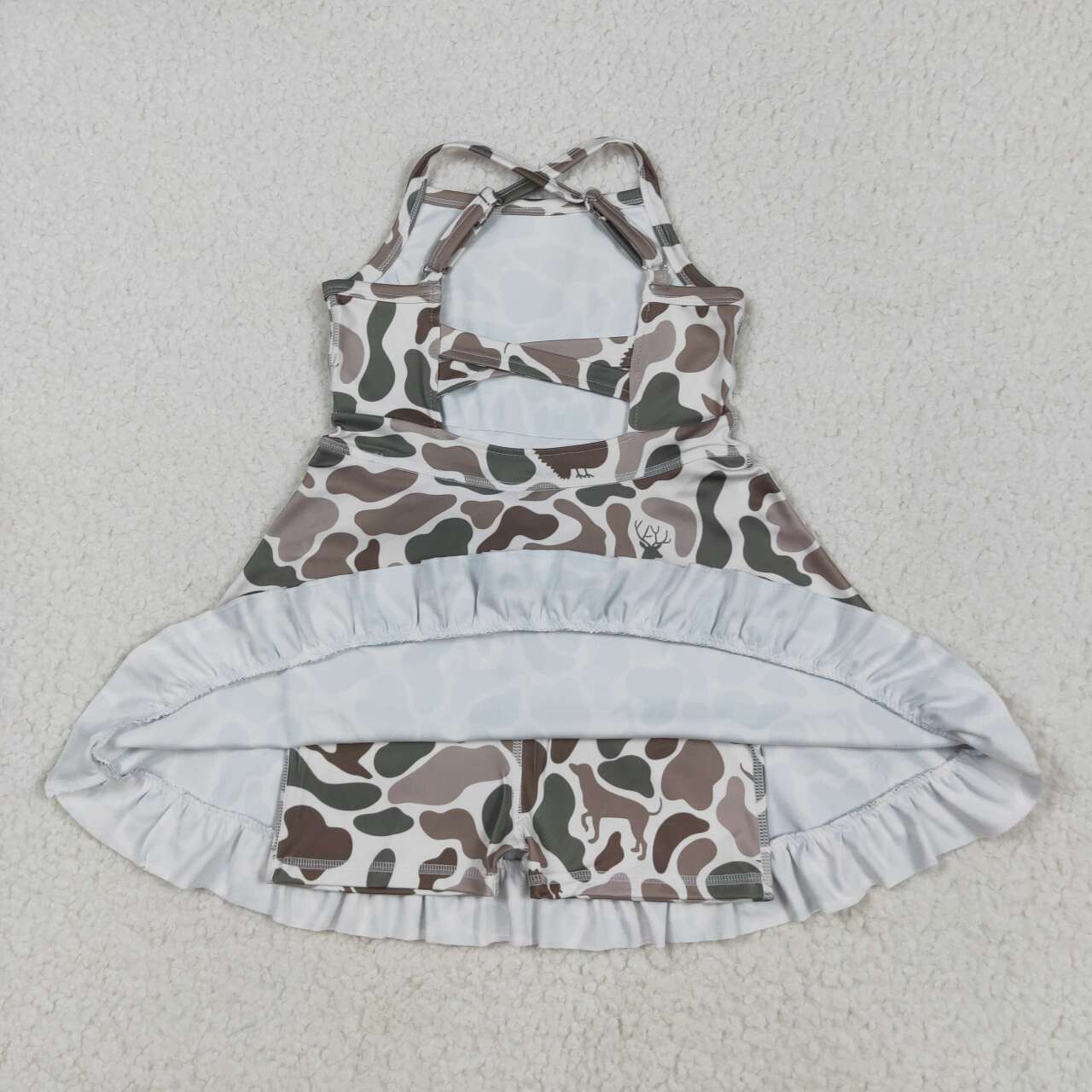 GSD2310 RTS girl clothes camo girl summer dress yoga clothes atheletic clothes