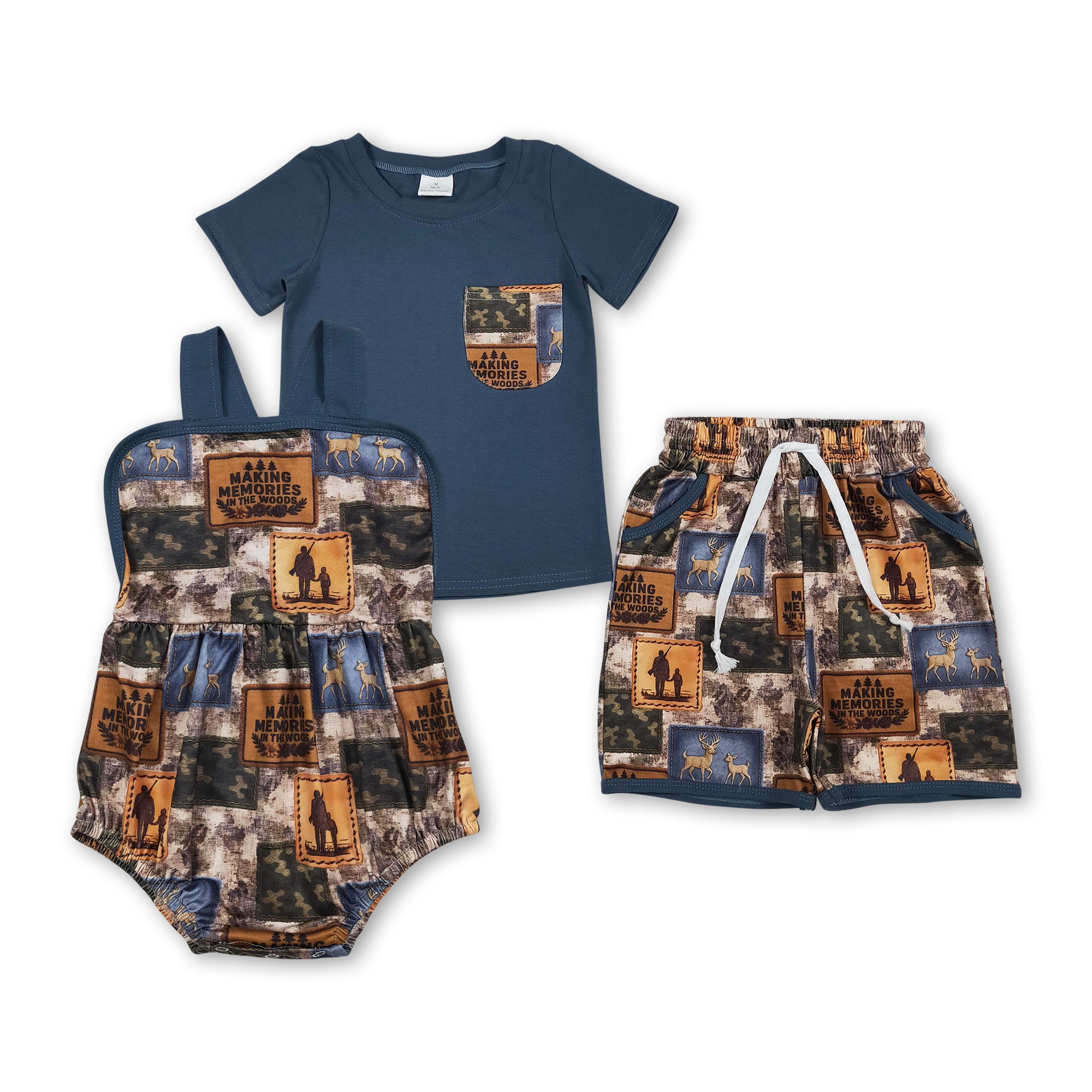 RTS Matching kids clothing hunting print clothing baby boy summer clothing-2026.3.24