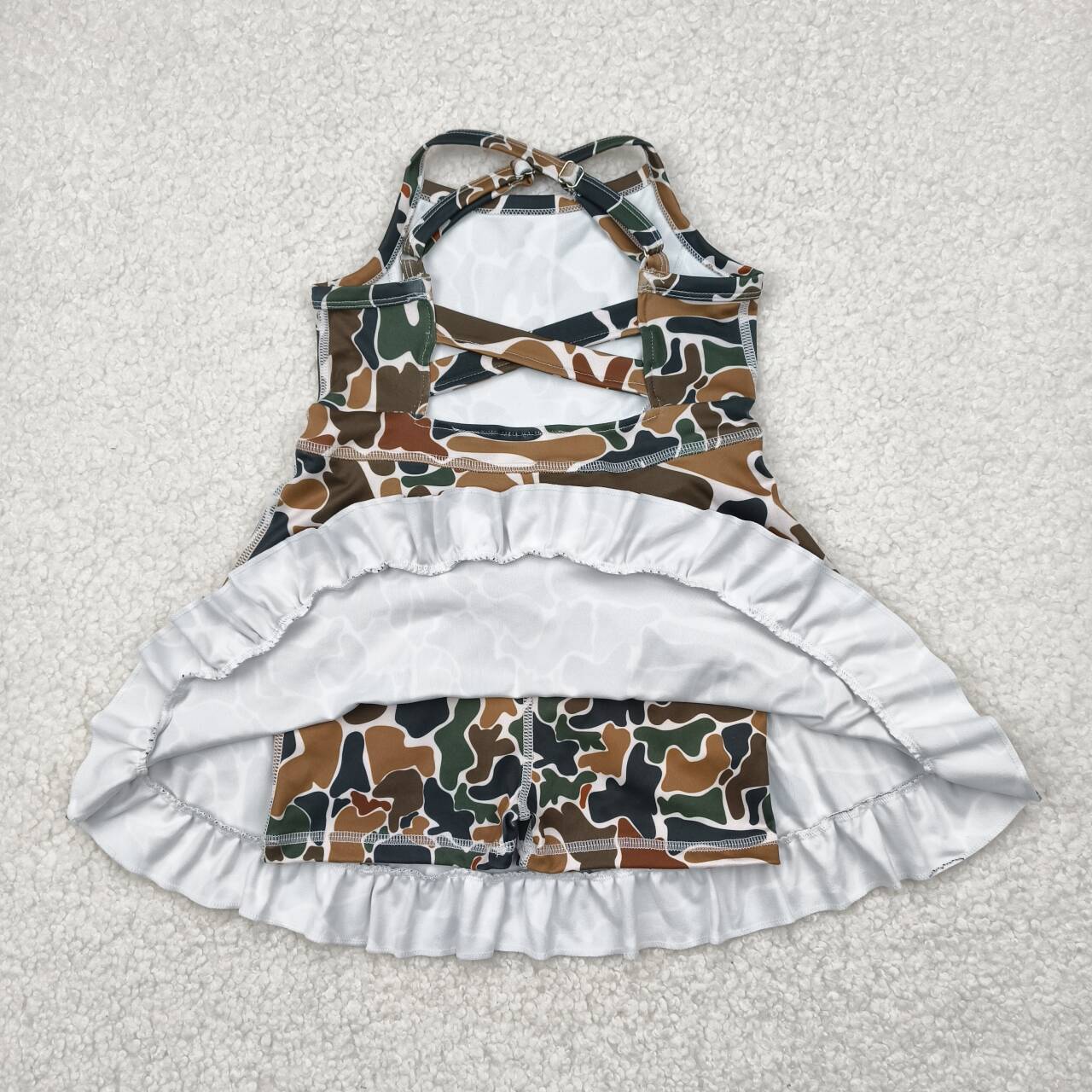 GSD2309 RTS toddler girl clothes camo girl summer dress yoga clothes athletics sport clothes