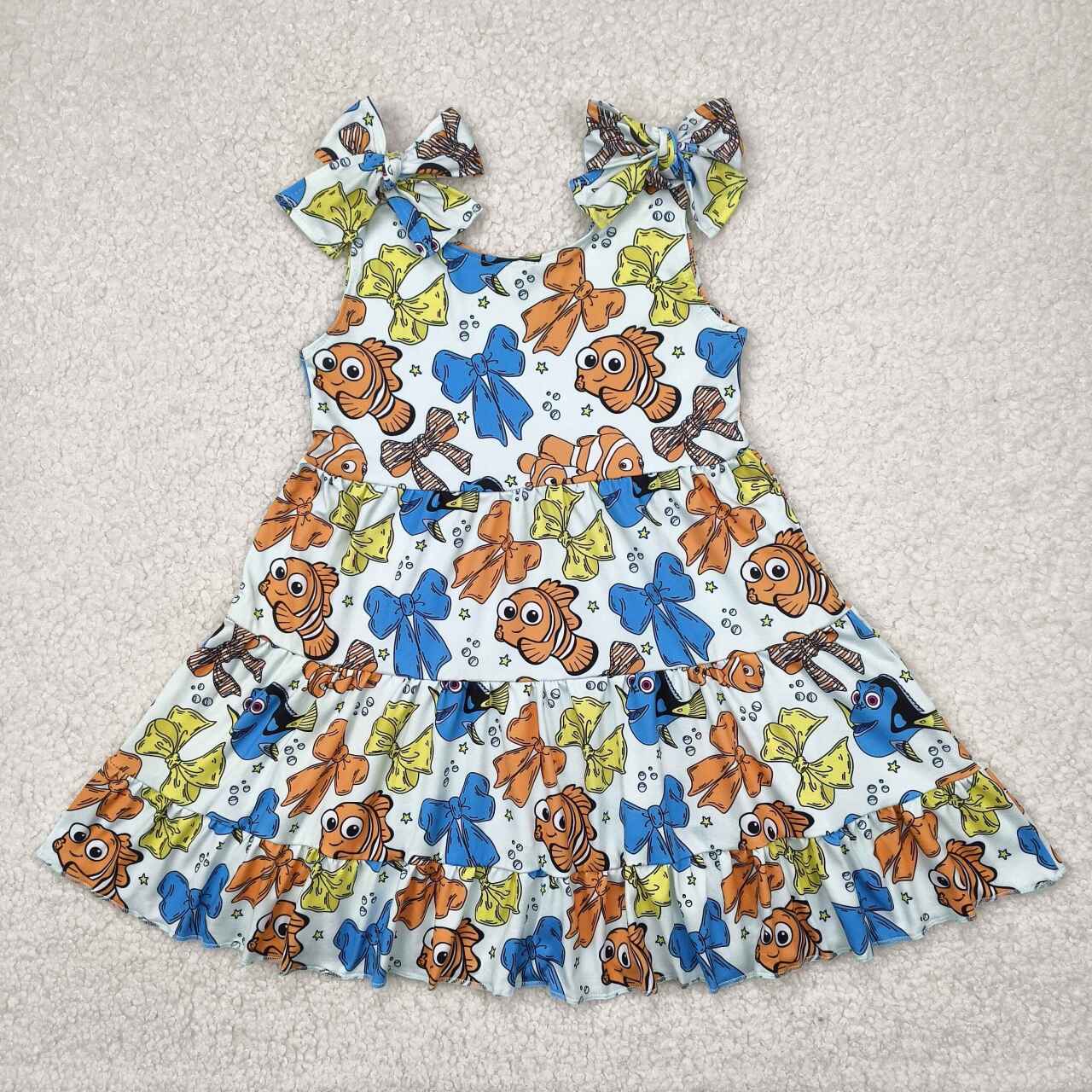GSD2462 RTS toddler girl clothes fish girl summer dress 