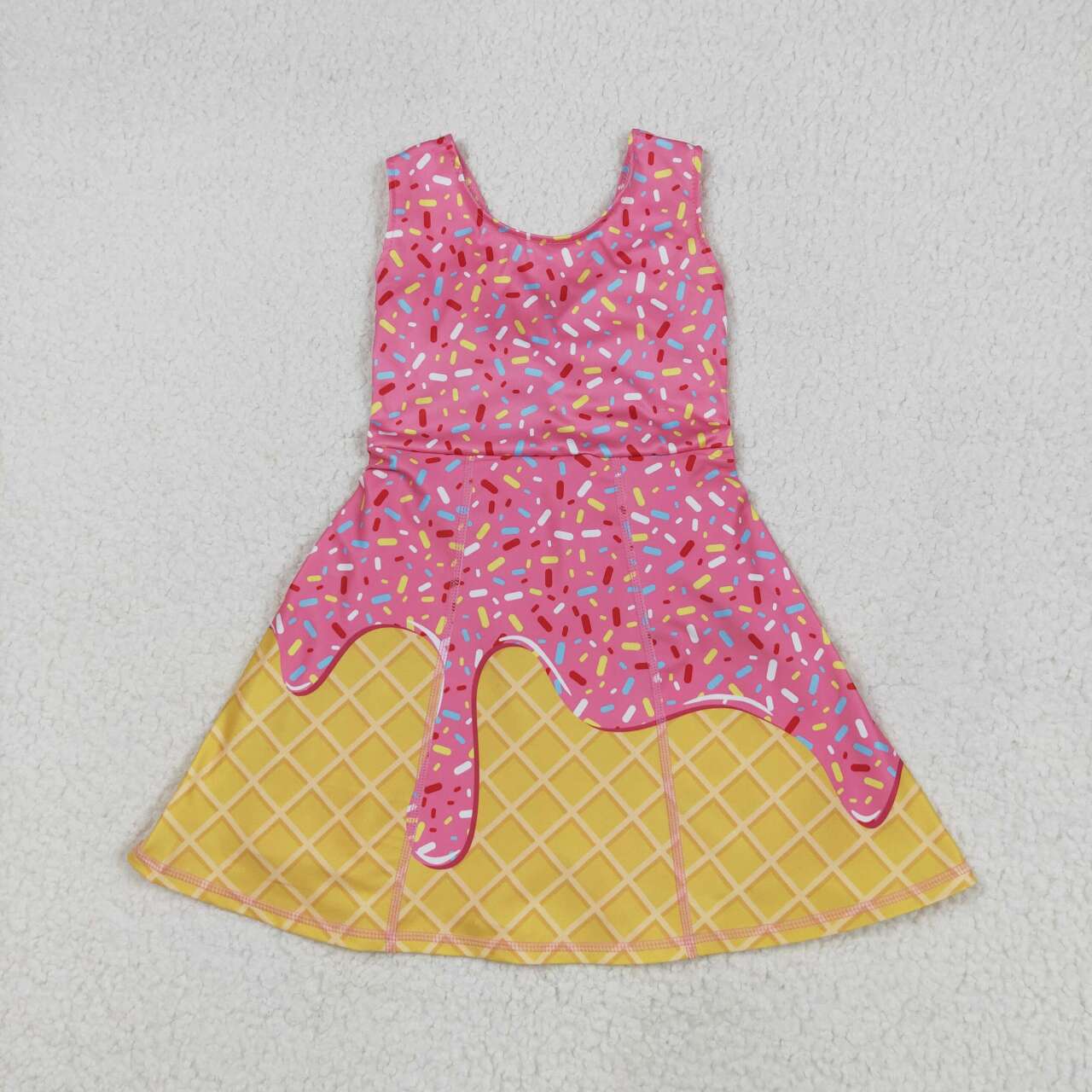 GSD2417 RTS girl clothes ice cream girl summer dress yoga clothes atheletic clothes