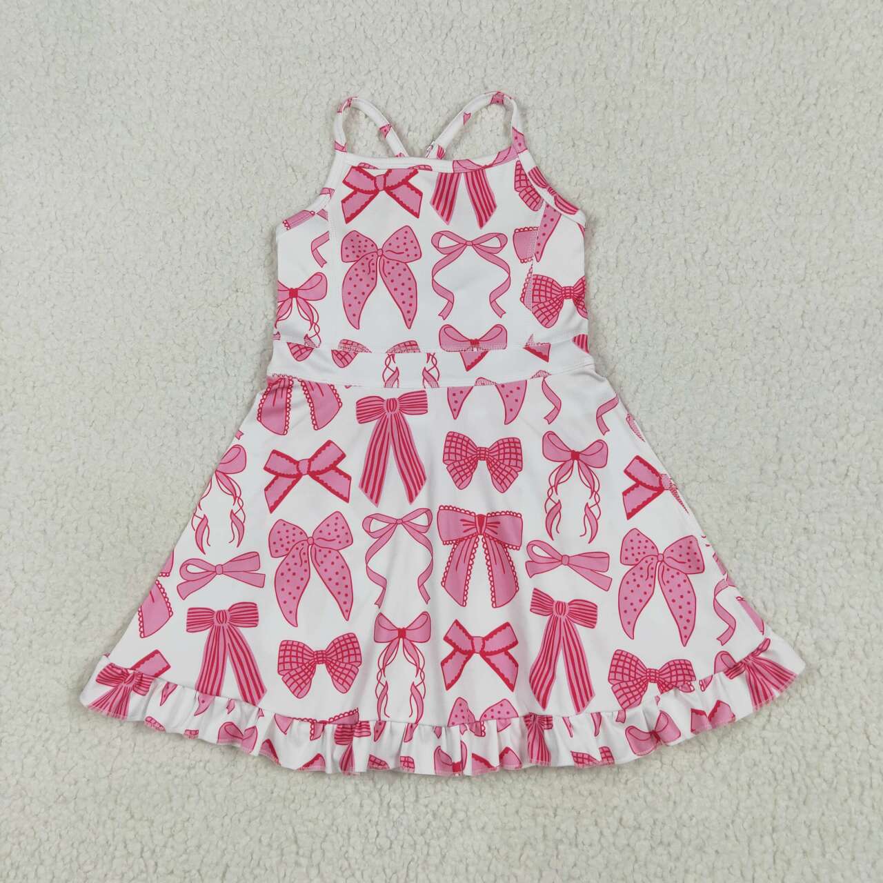 GSD2564 RTS girl clothes bows girl summer dress yoga clothes atheletic clothes