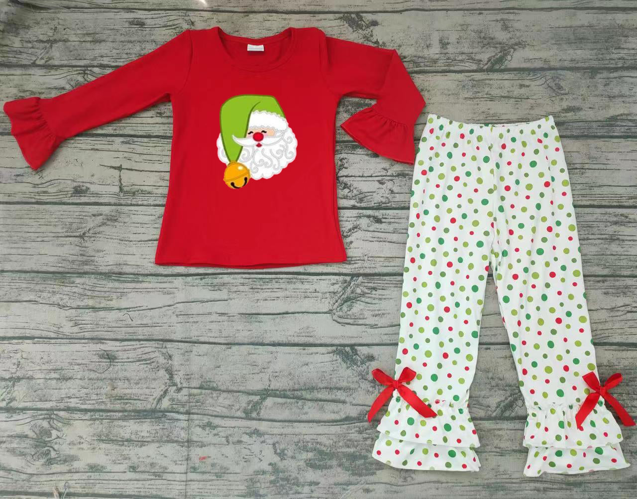 GLP0099 baby girl clothes christmas outfits for kids santa claus embroidery set embroidered-promotion 2025.9.13 $5.5