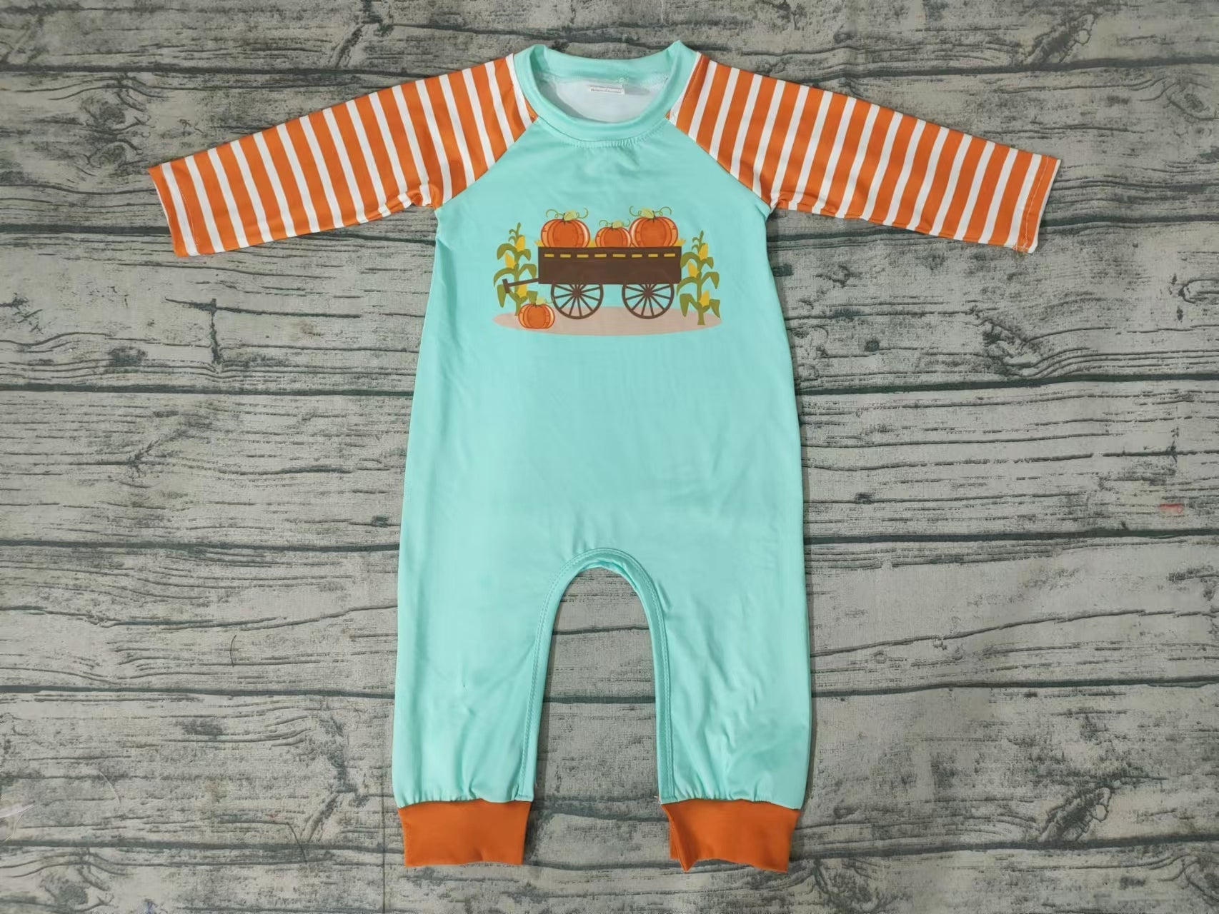 LR0046 baby boy clothes pumpkin romper toddler halloween costume-promotion 2025.8.30 $5.5