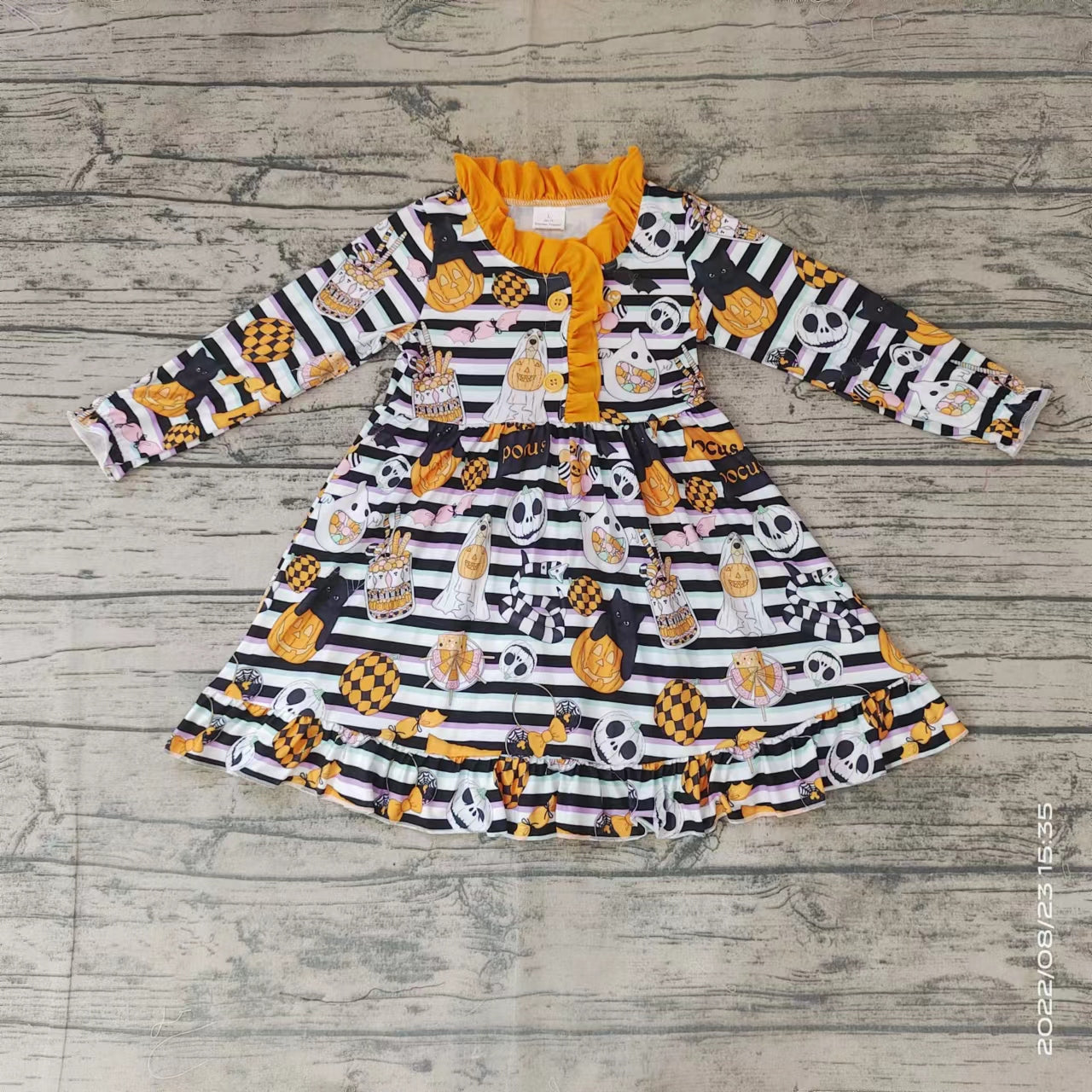 GLD0104 halloween baby girls dress pumpkin dresses-promotion 2025.8.23 $5.5
