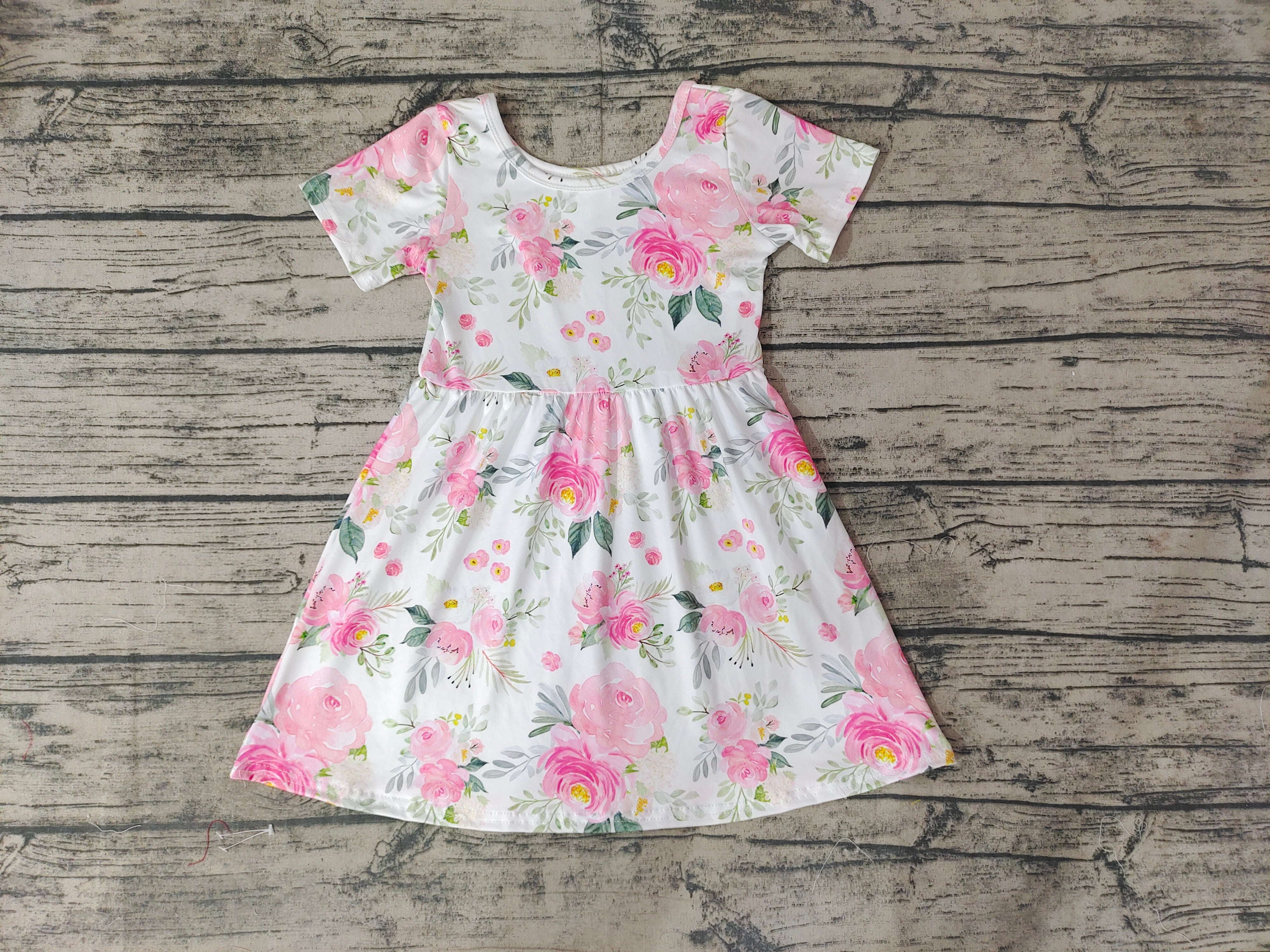 GSD0274 baby girl clothes floral summer dress short sleeve flower girl dress-promotion 2025.1.11 $5.5