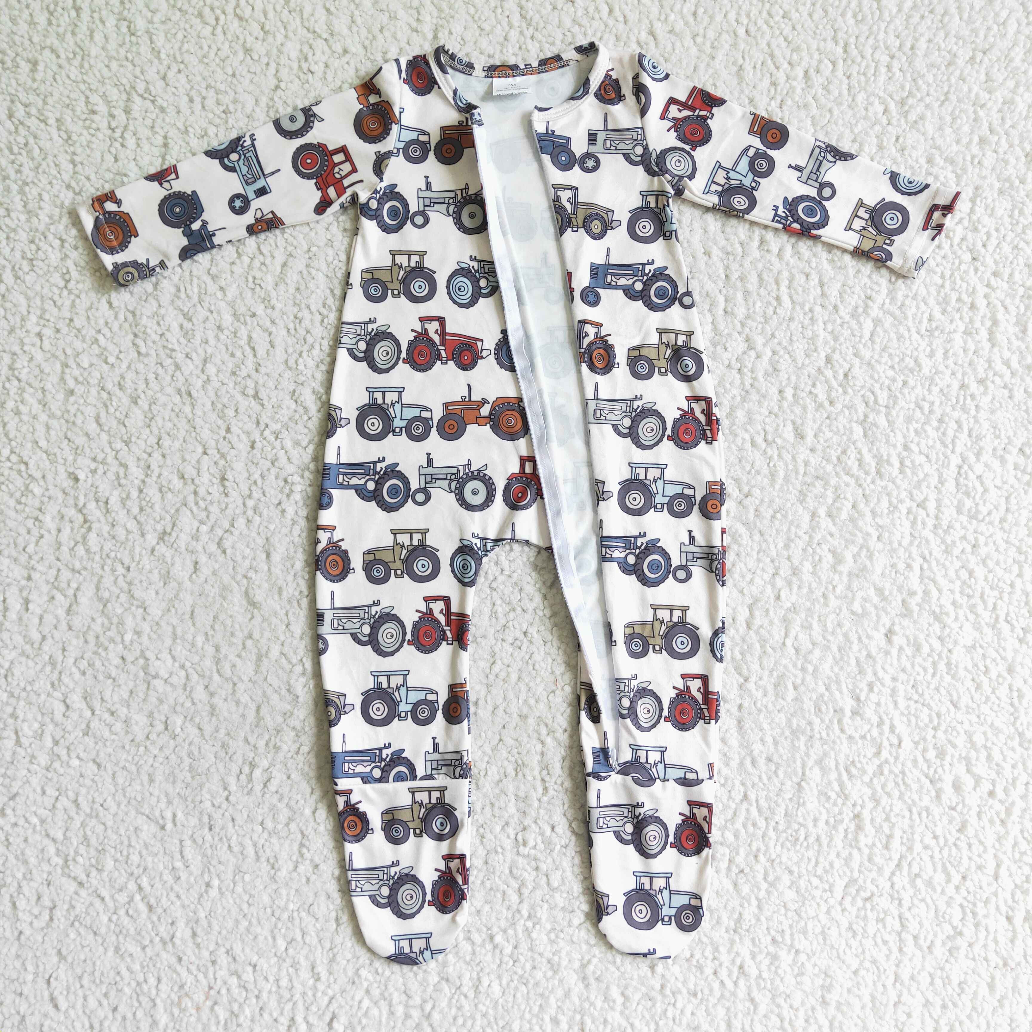 LR0072  baby clothes new born truck kids zipper romper-promotion 2024.11.16 $5.5