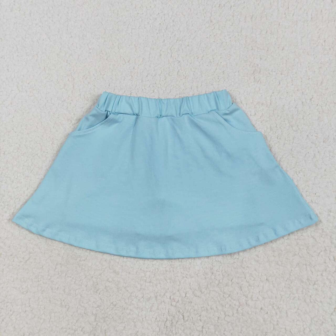 GLK0065 RTS girls clothes pure cotton blue girl summer shots skirt
