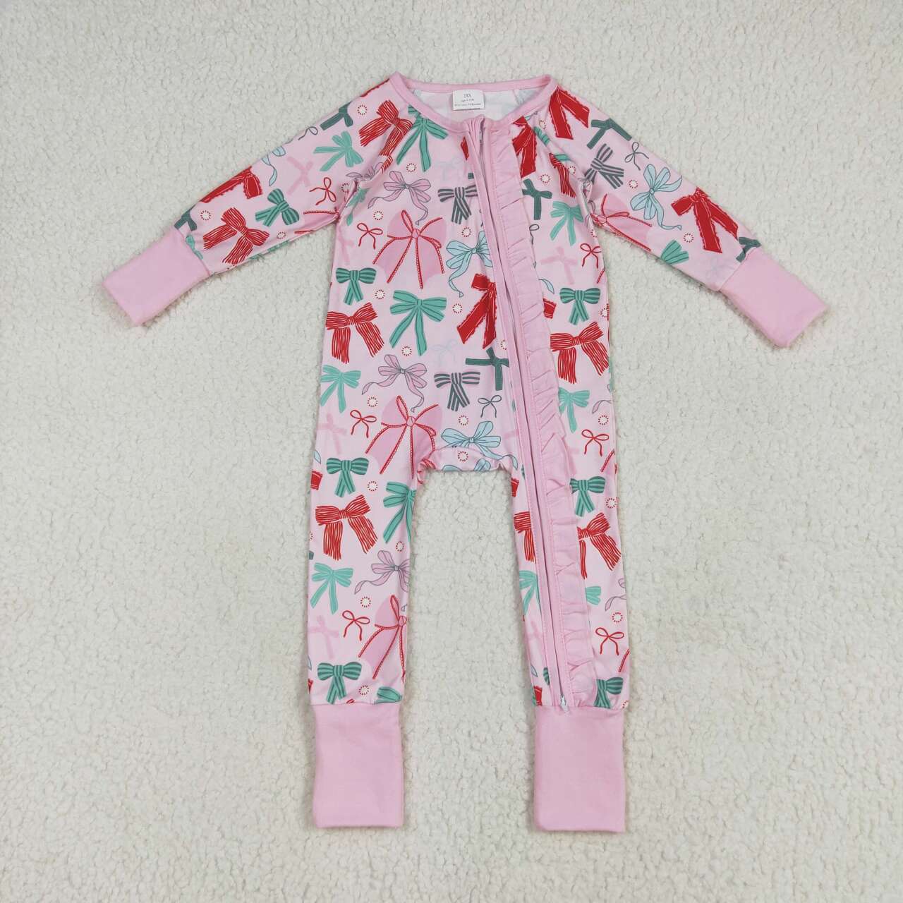 LR2266 RTS girl clothes bows toddler girl winter romper 