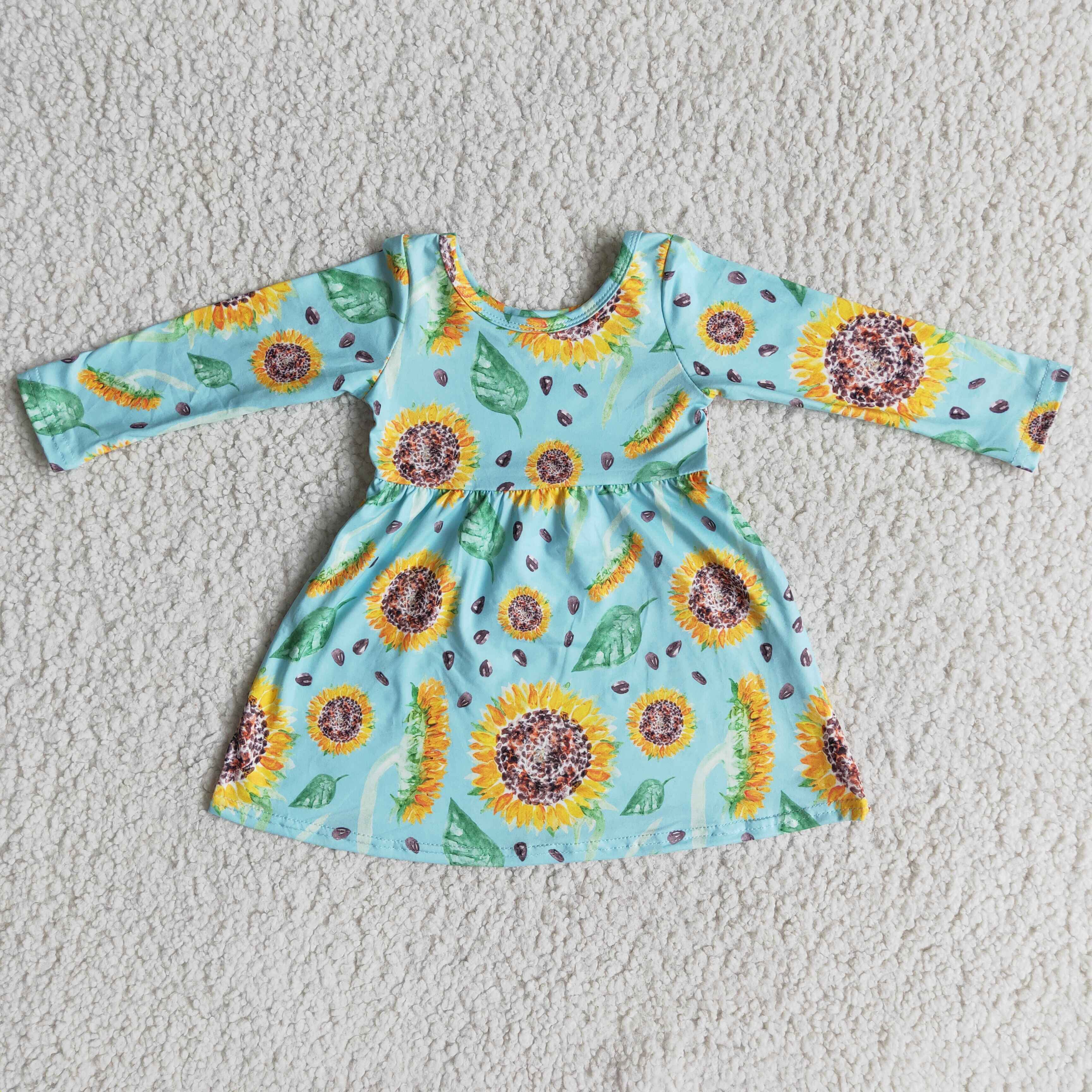 6 A1-13 girl winter sunflower long sleeve dress-promotion 2025.12.6 $2.99