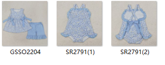 RTS girl summer matching clothes blue bow floral girl summer clothes girl outfit bubble