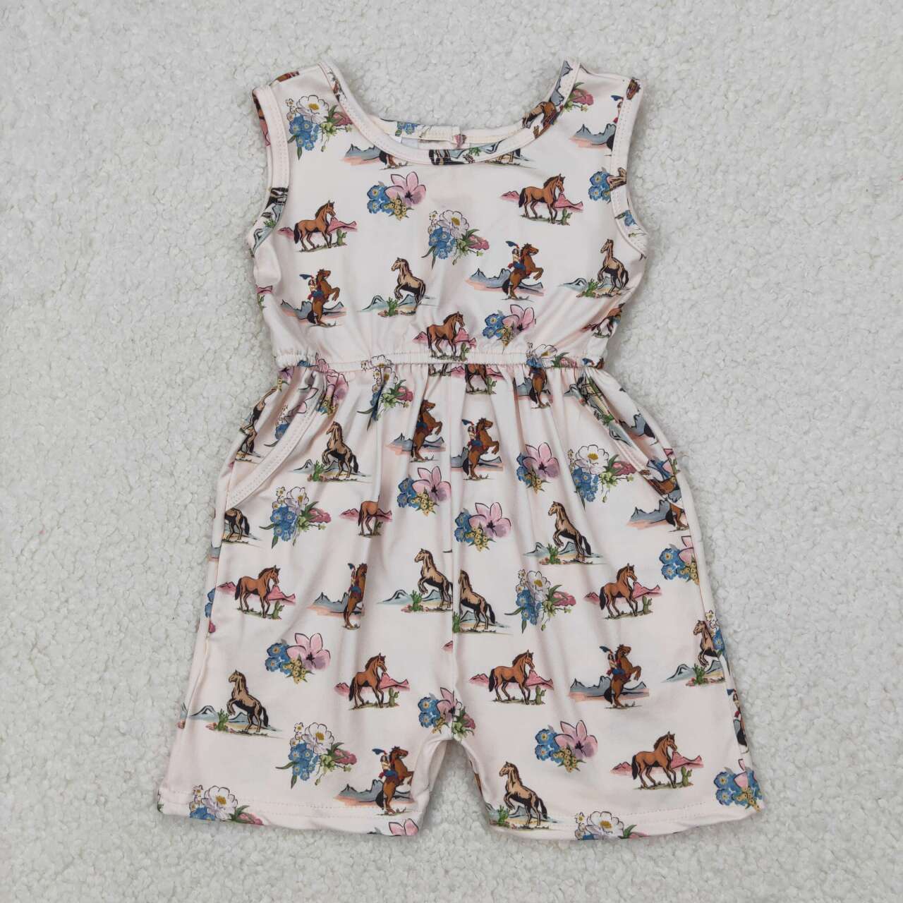 SR2695 RTS girl clothes horse toddler girl summer romper 