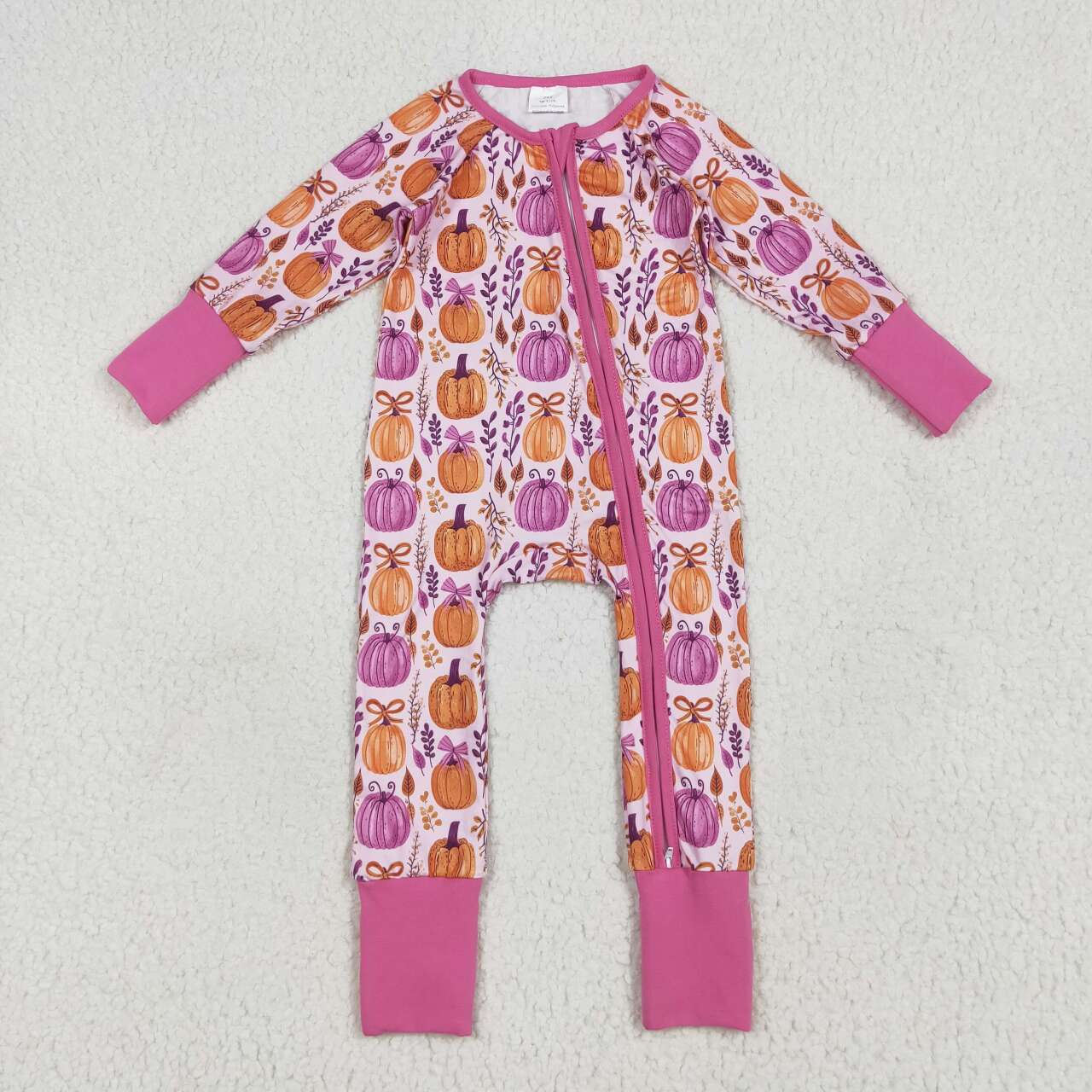 LR2270 RTS baby girl clothes pumpkin girl halloween romper pajamas 