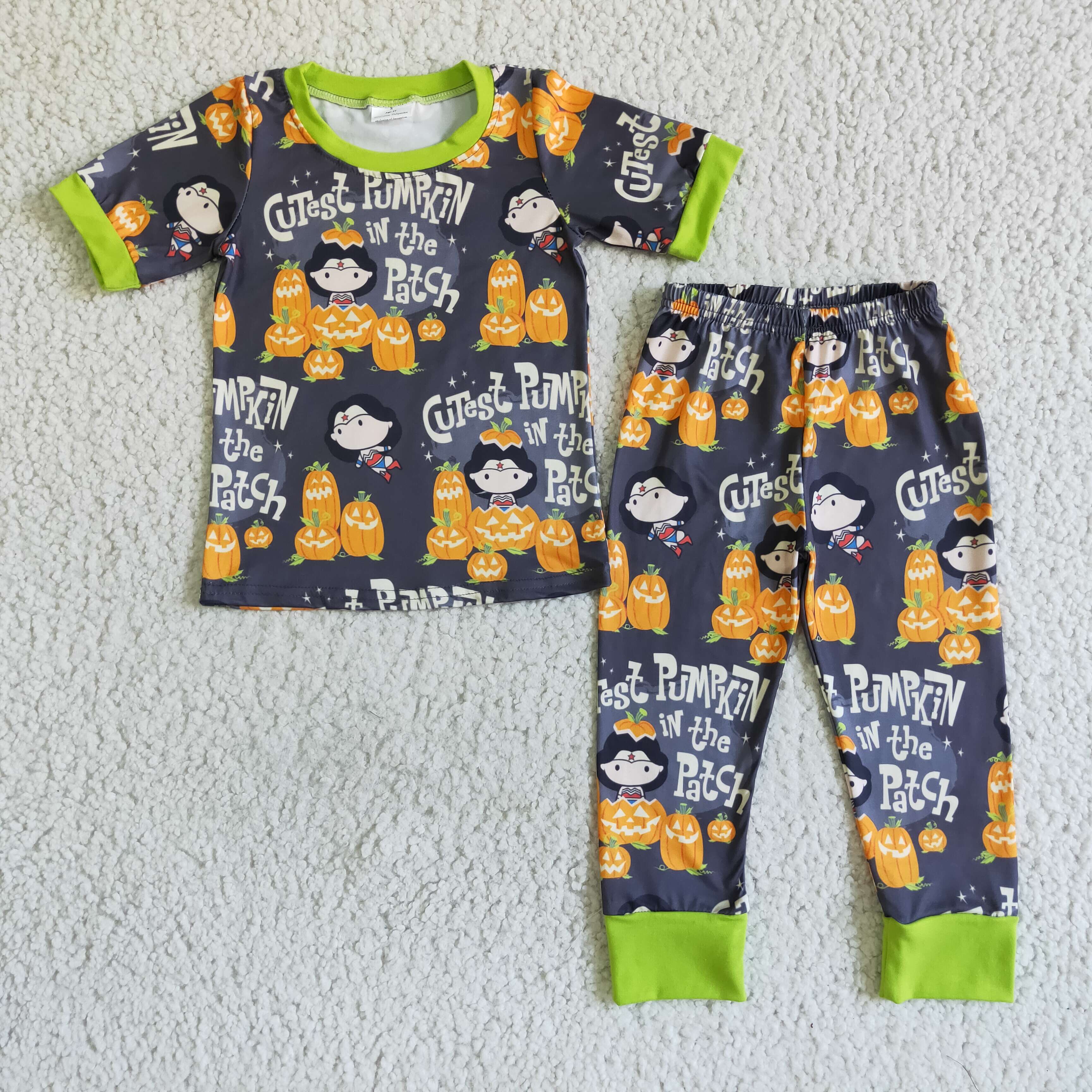 BSPO0027 RTS boy halloween clothes pumpkin pajamas-promotion 2024.10.5 $5.5